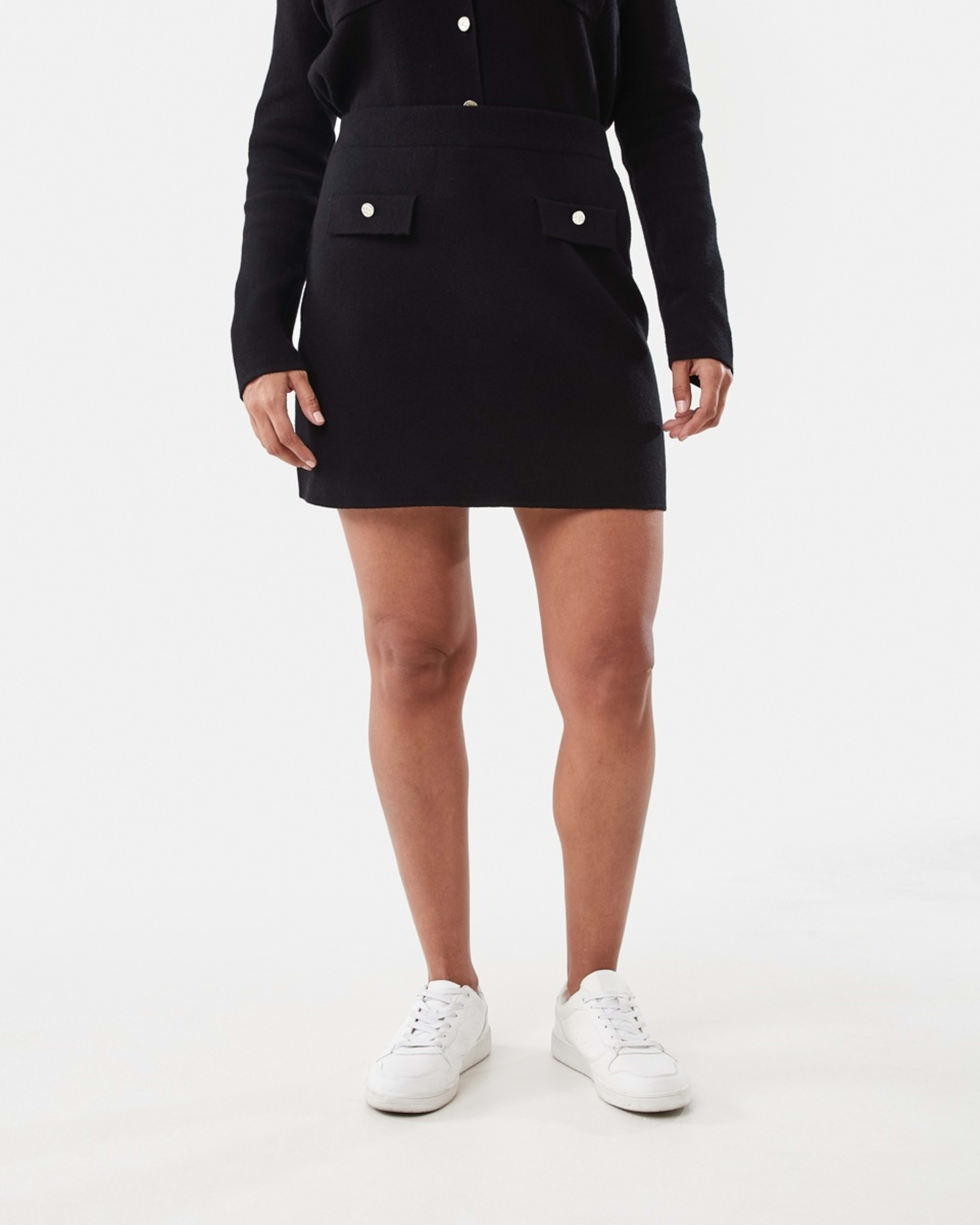 5 Compact Knit Mini Skirt Black, 5 of 6