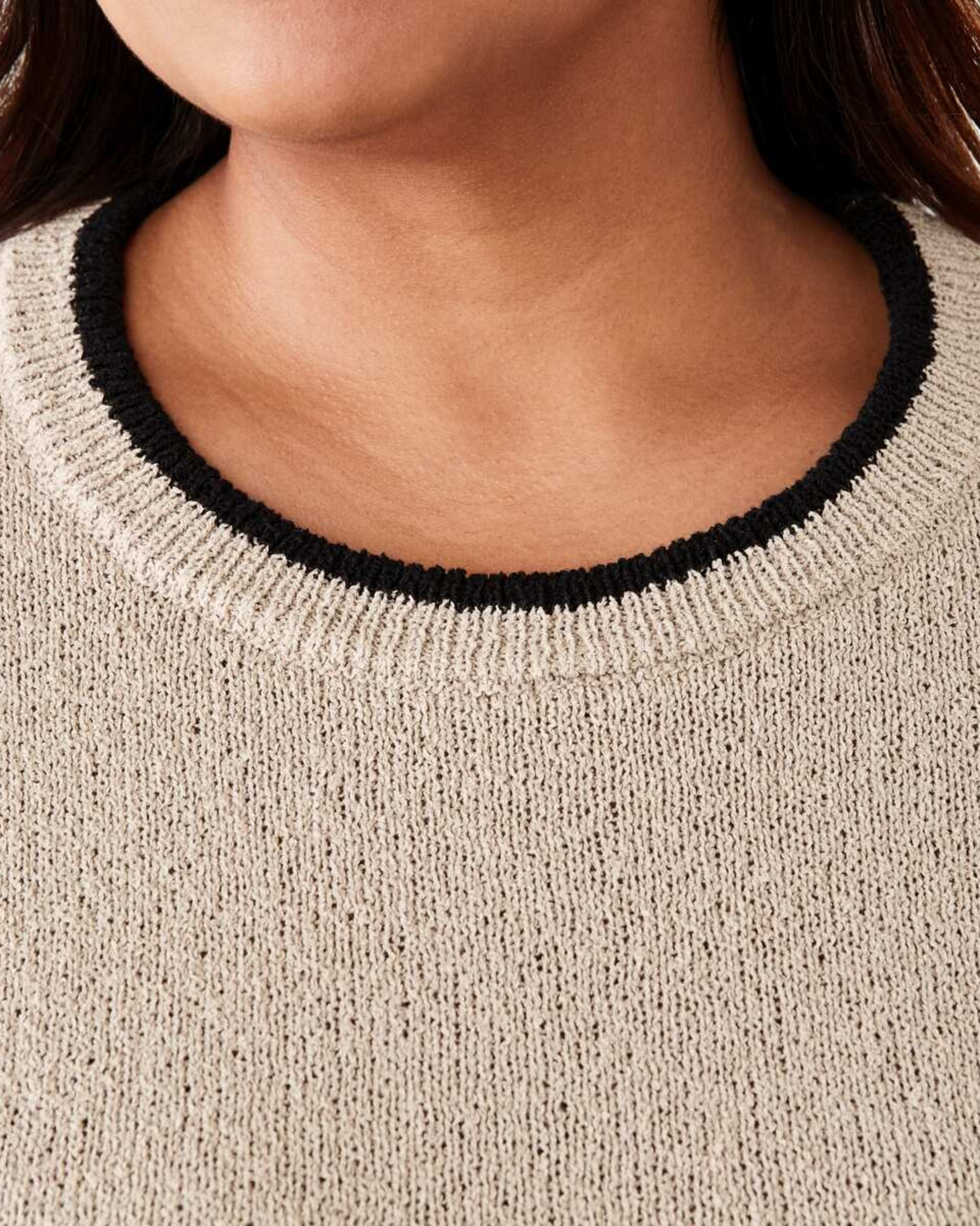 5 Curve Contrast Tipping Jumper Bone Beige, 5 of 6