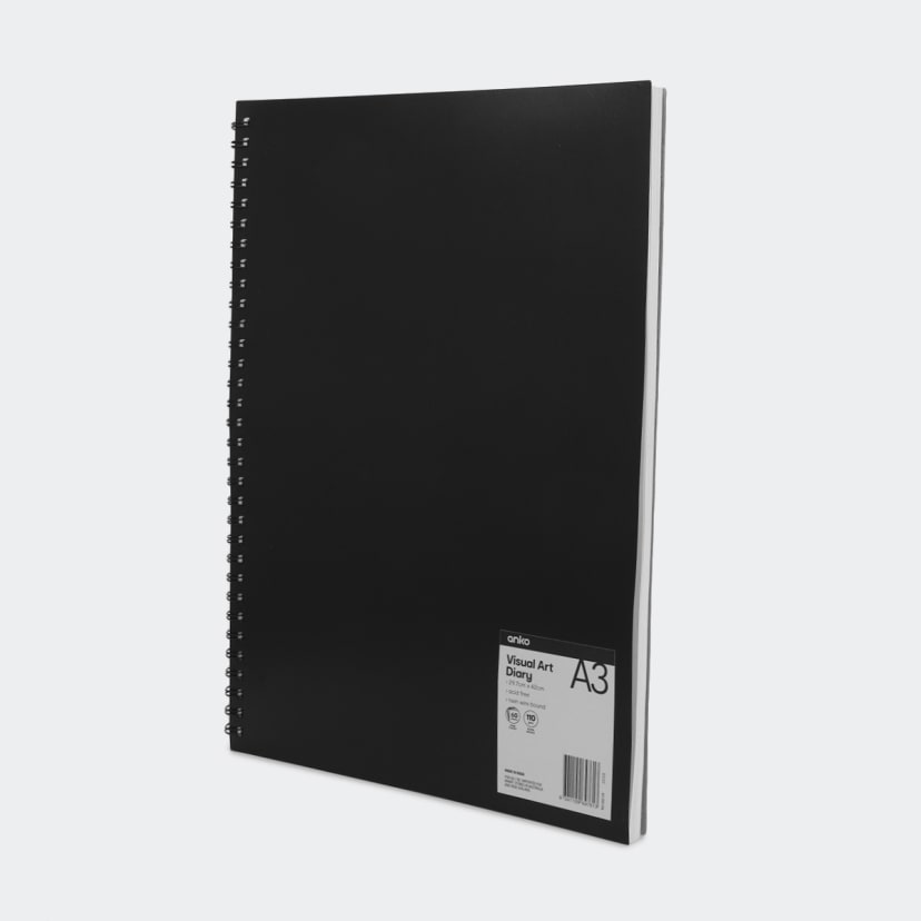 A3 Visual Art Diary Black Kmart