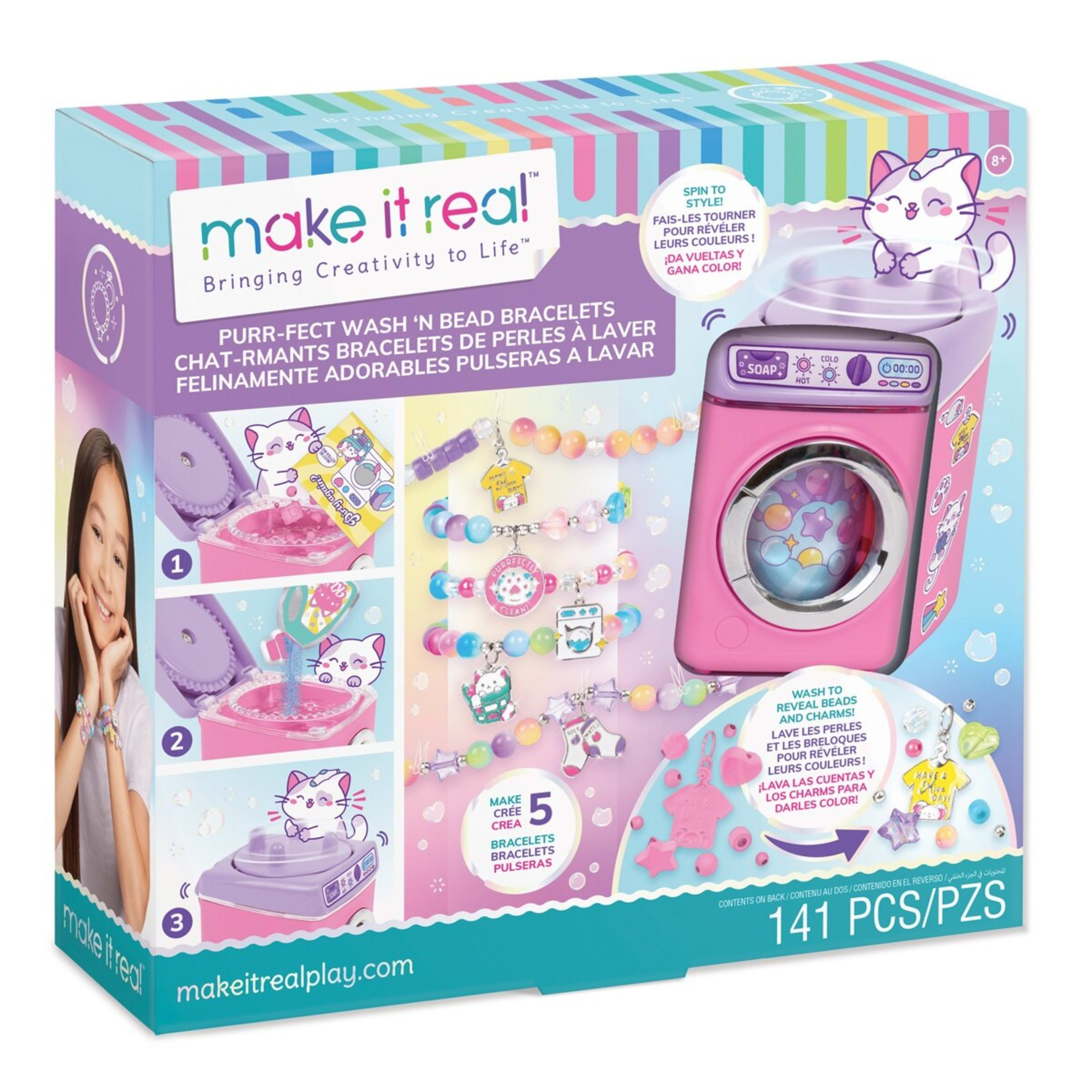 1 141 Piece Make It Real Purr-fect Wash 'N Bead Bracelets Kit, 1 of 7