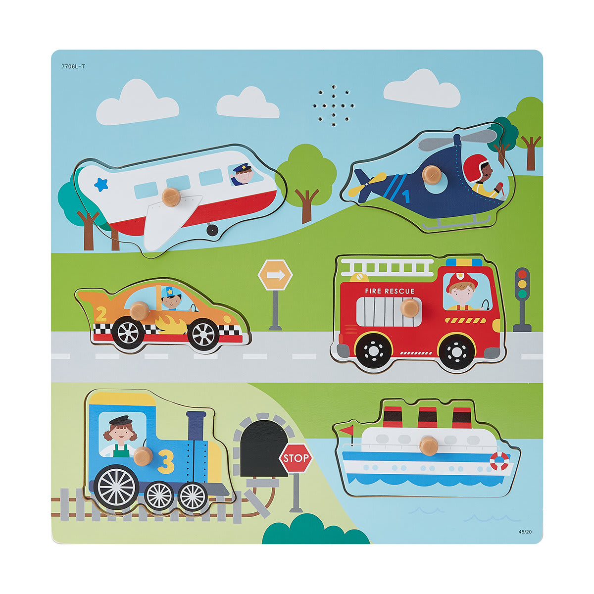 Wooden Vehicle Sound Puzzle Kmart