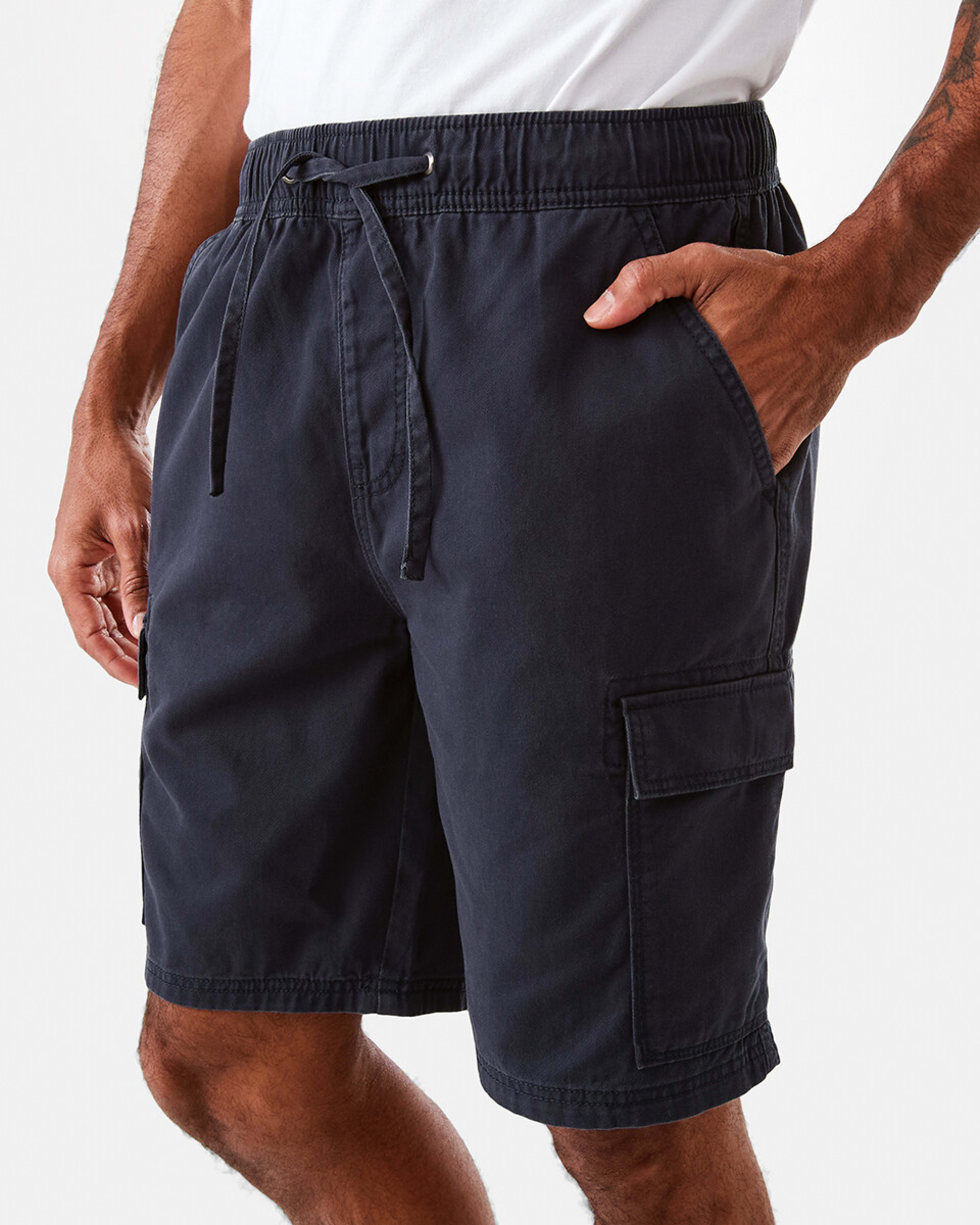 2 Elastic Waist Cargo Shorts Paris Blu, 2 of 7