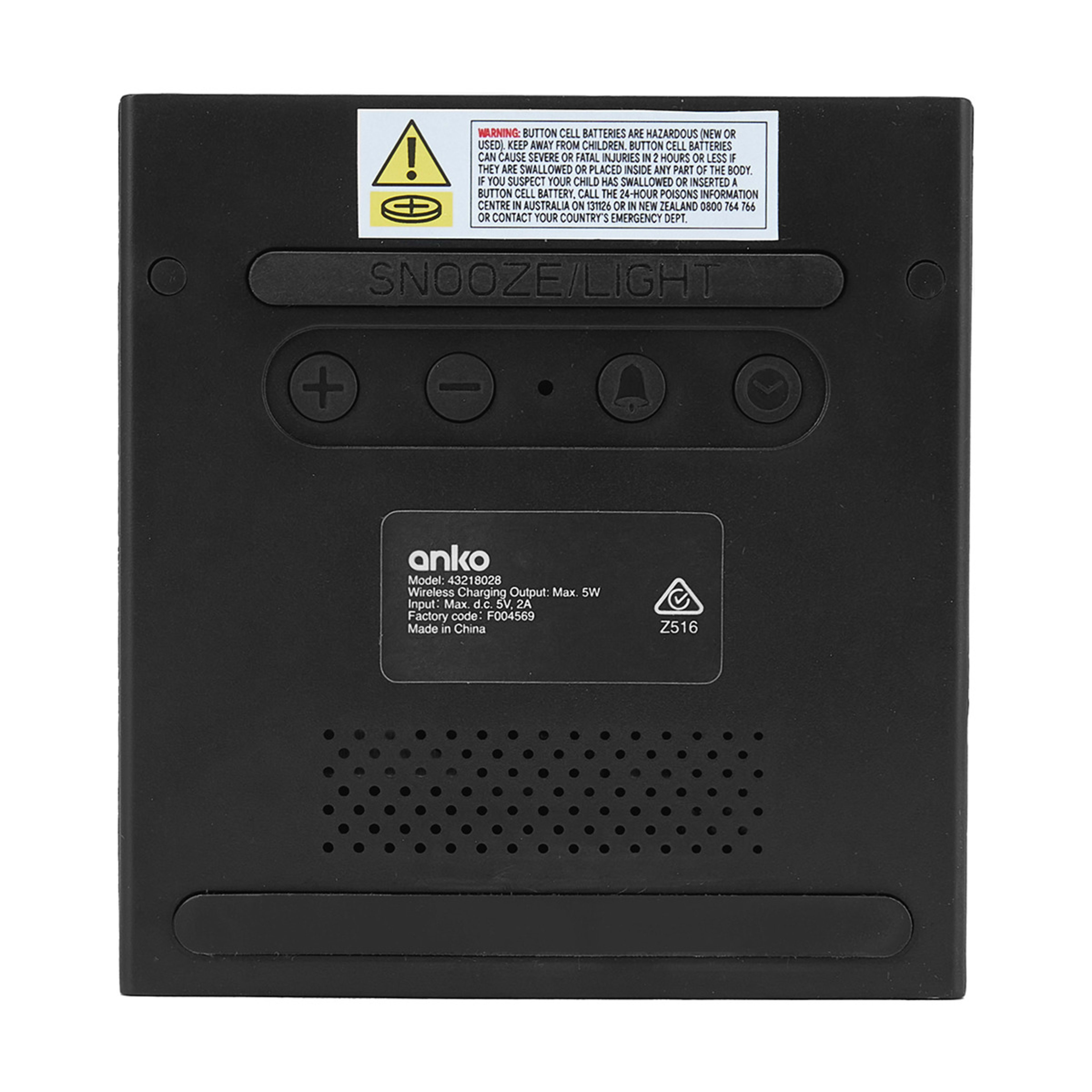 Wireless Charging Clock Black Kmart