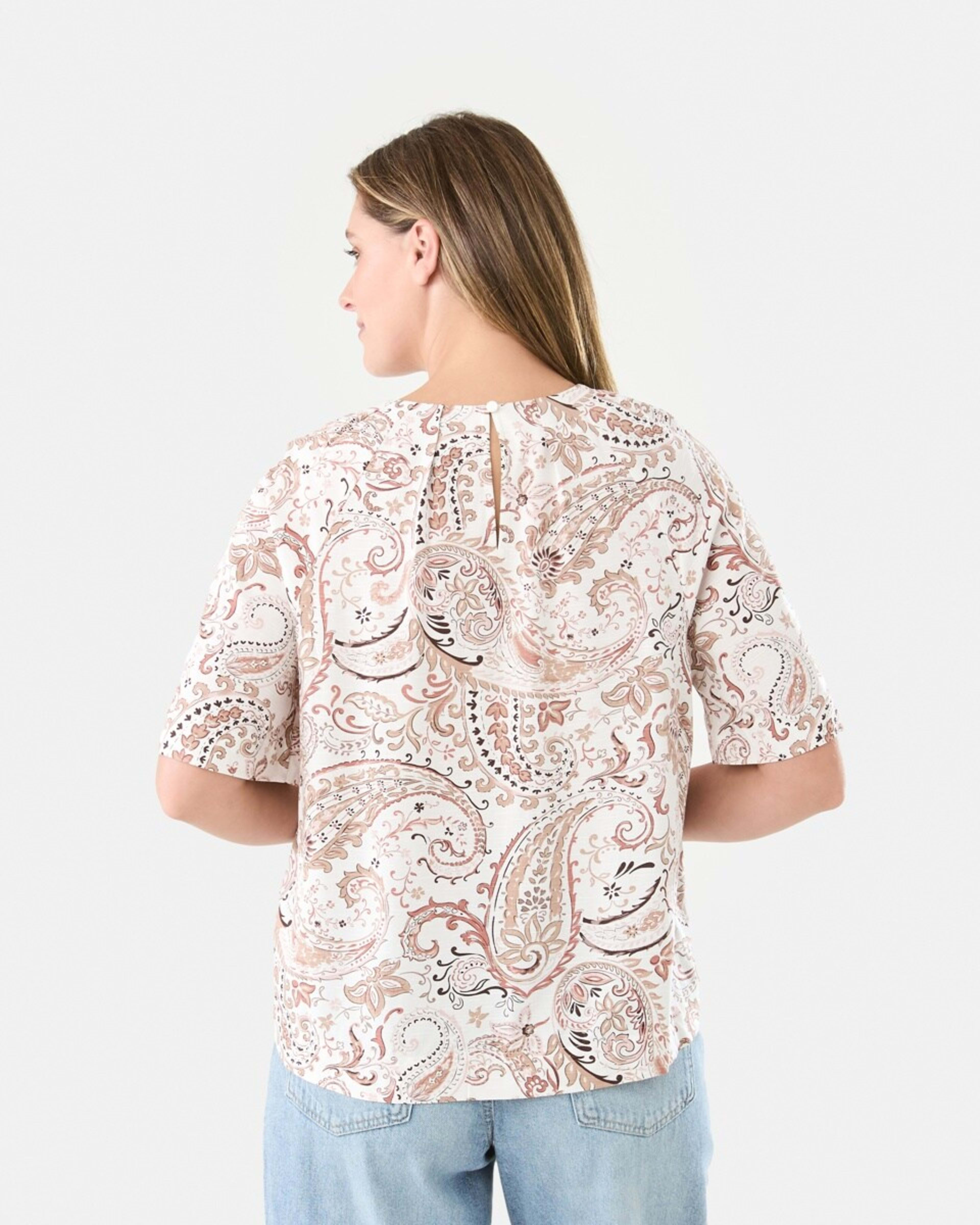 3 Short Sleeve Tuck Top Lrg Paisly, 3 of 5