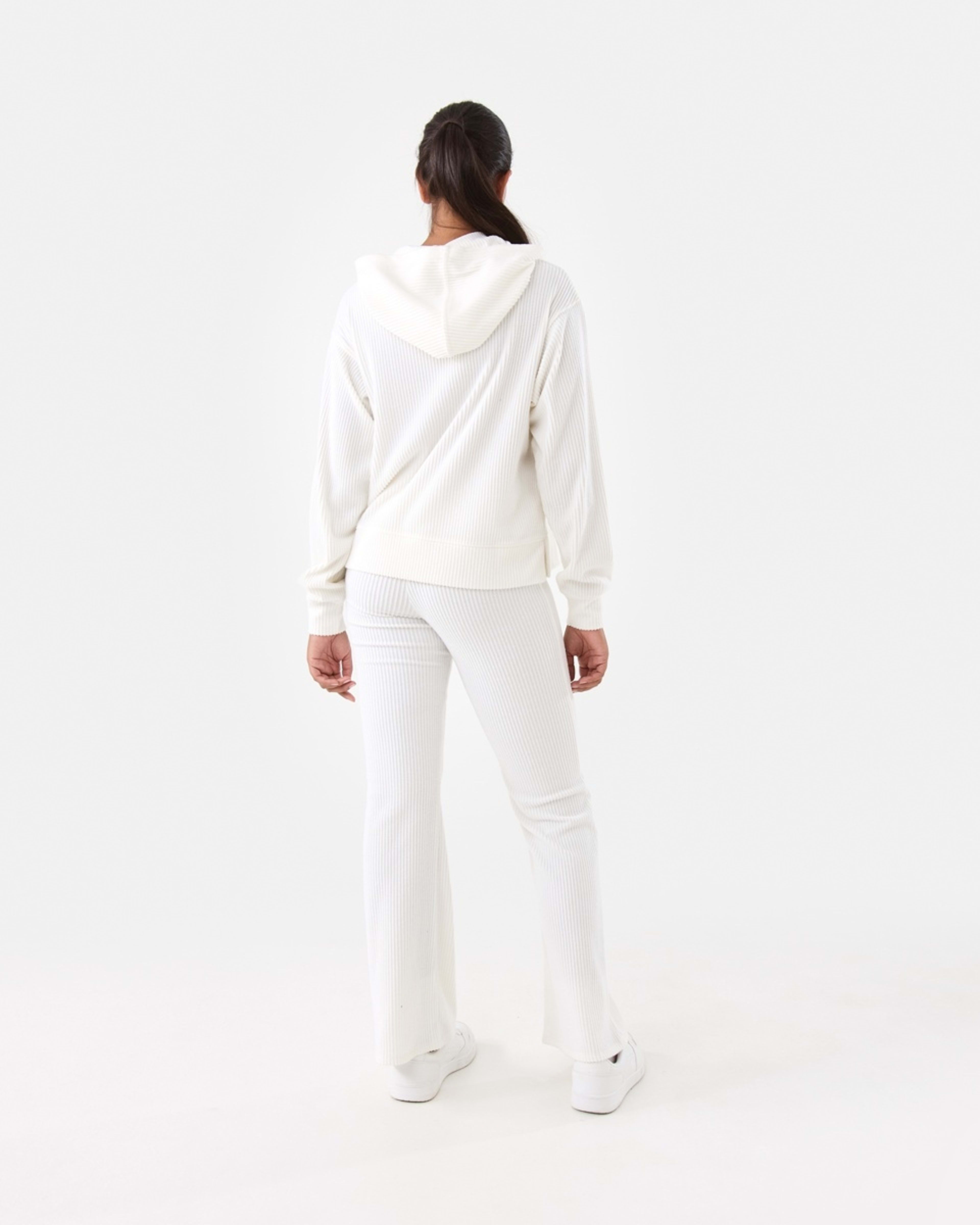 4 Everlast Womens Ribbed Luxe Flare Trackpants Bone, 4 of 5