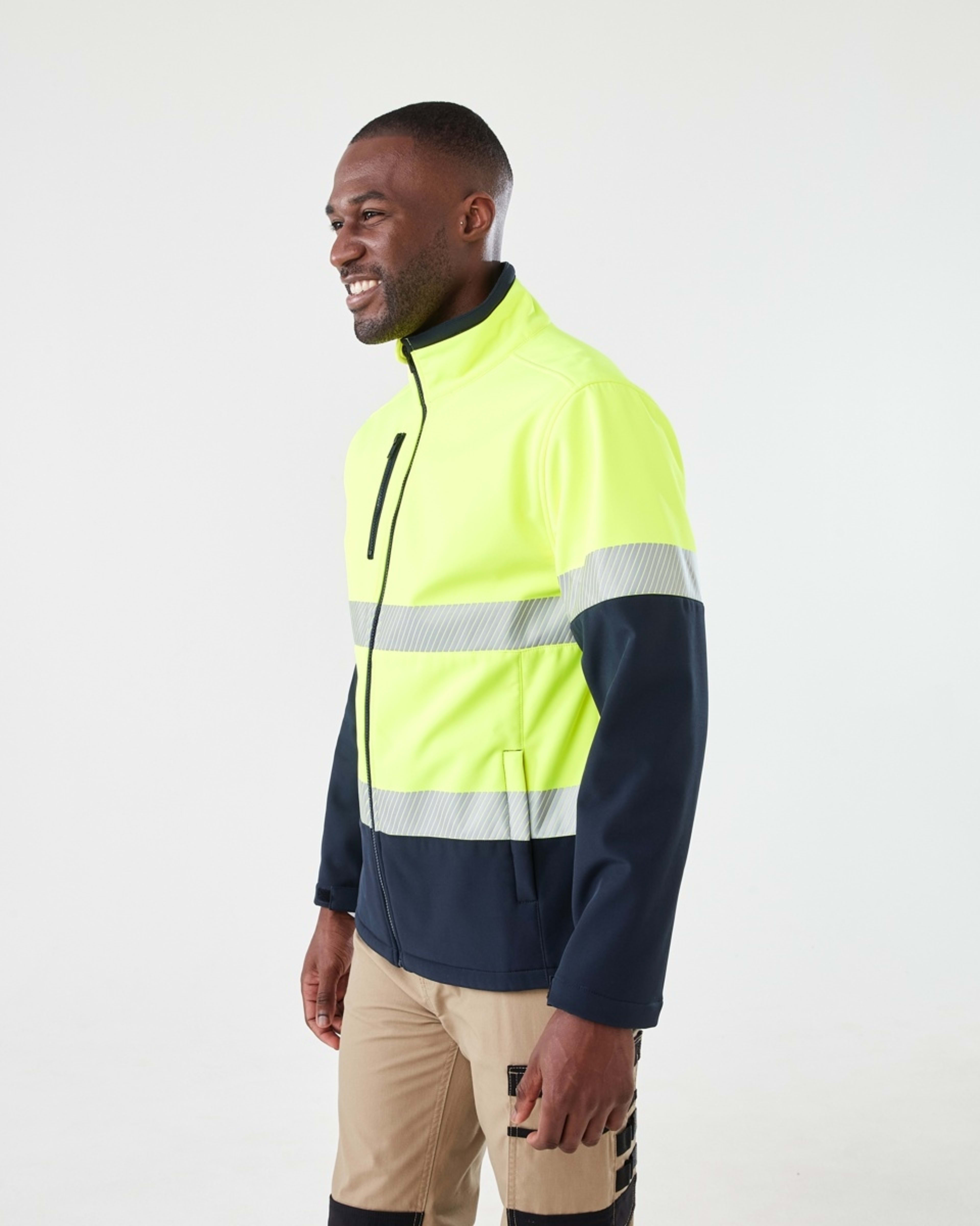 3 Hi-Visibility Softshell Jacket Fluro Yellow, 3 of 8