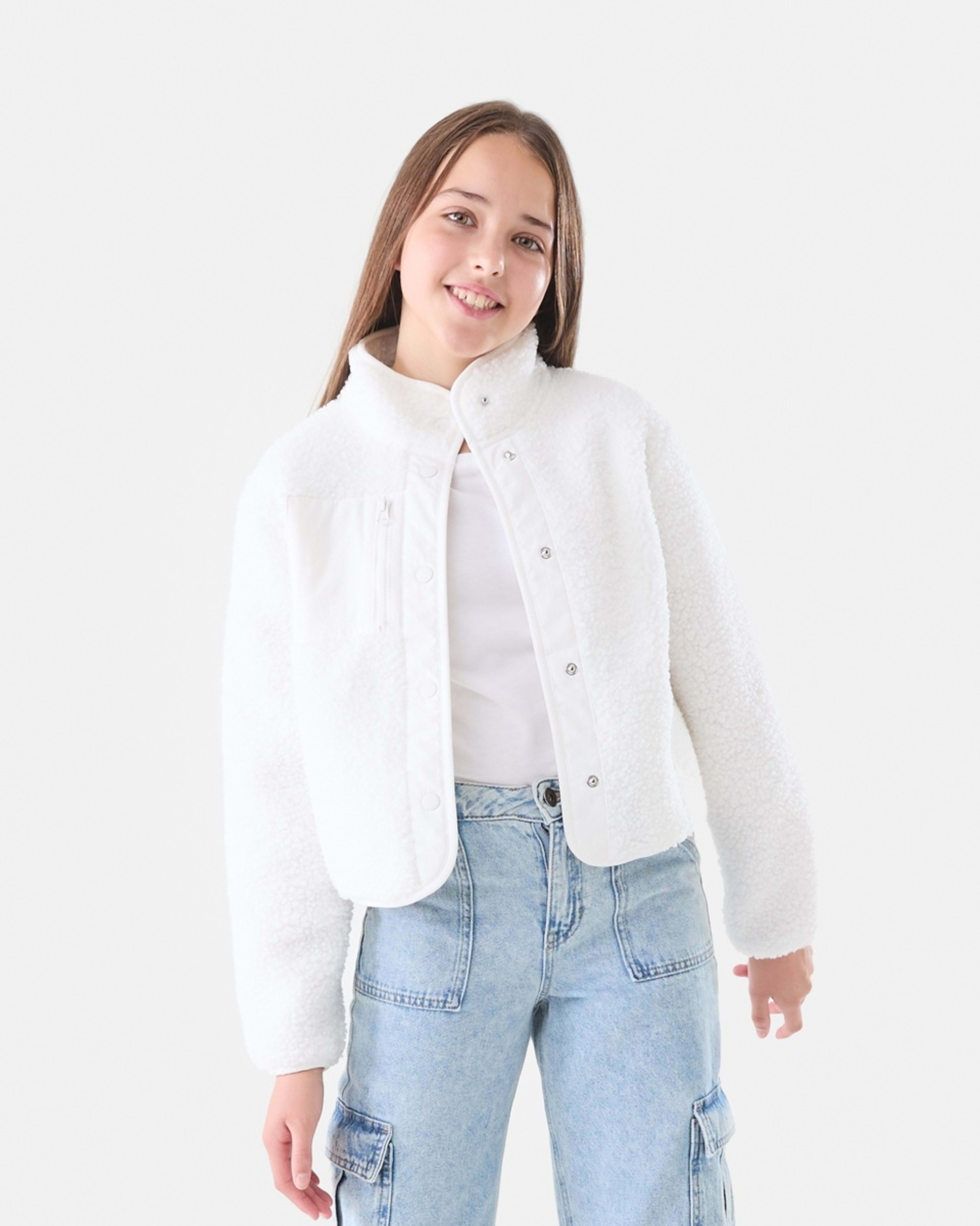1 Teddy Fleece Jacket Snw White, 1 of 6