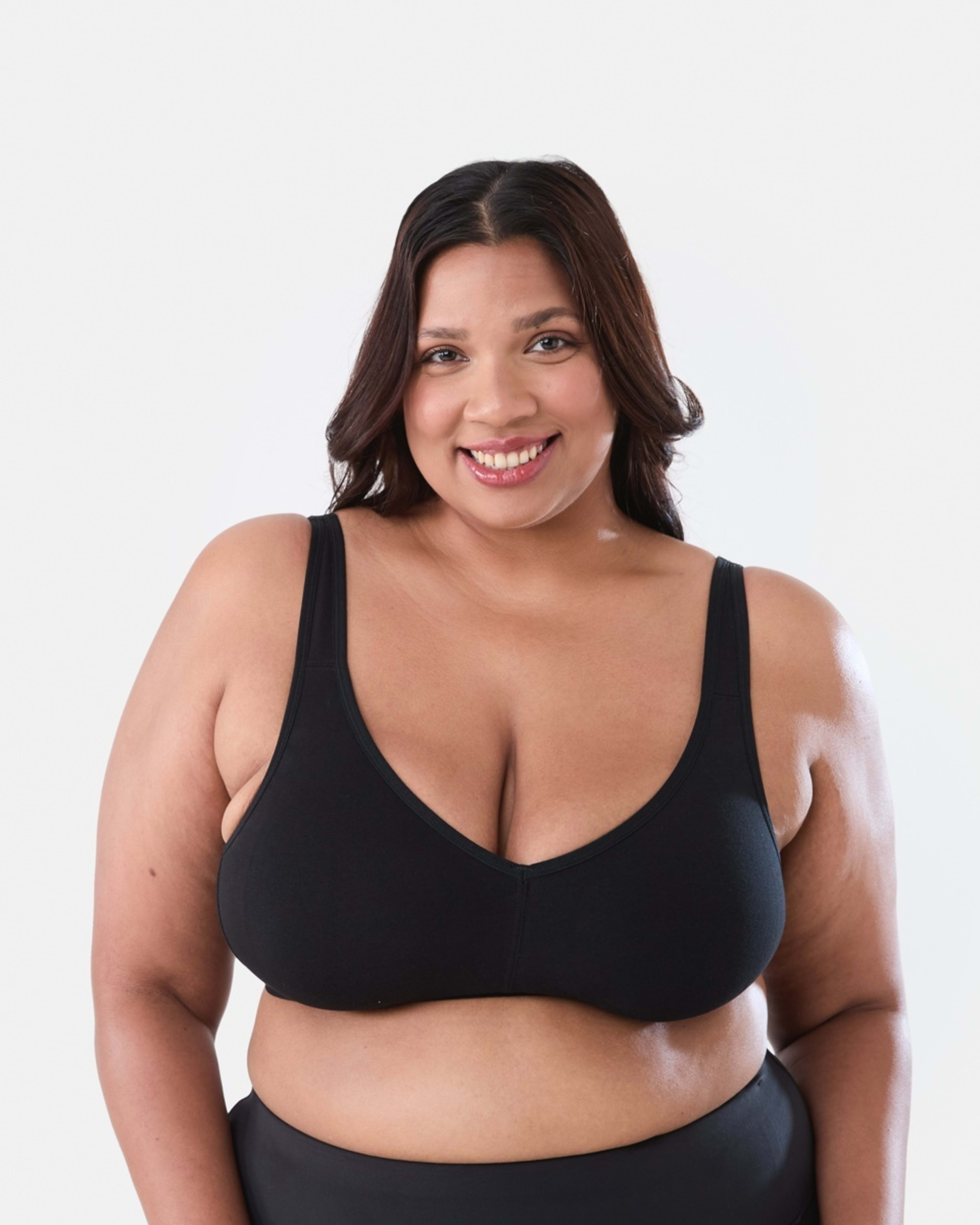 3 2 Pack Full Figure Wirefree Soft Cup Bra BEIGE, BLACK, 3 of 8