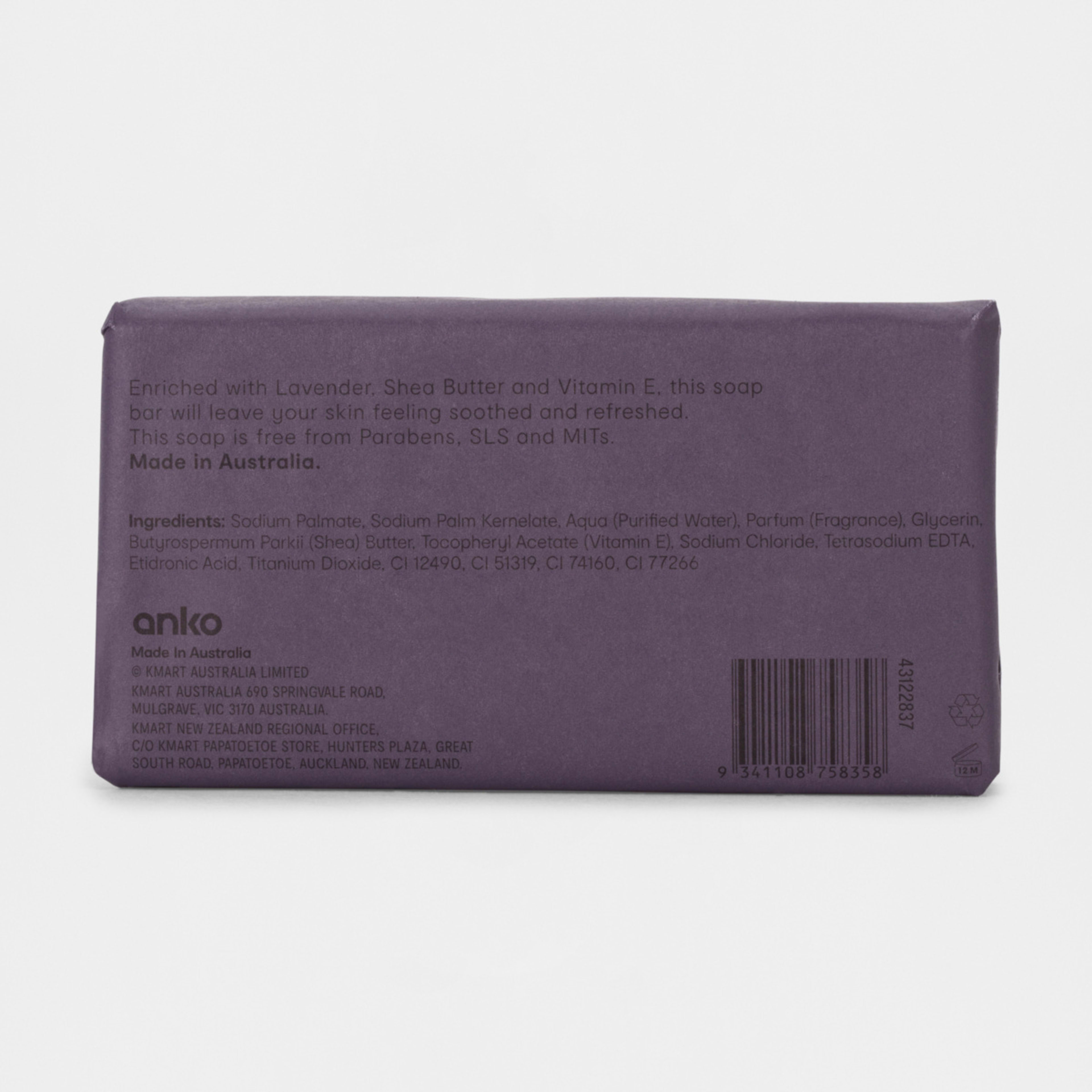 Soothing and Refreshing Soap Bar 180g Lavender Kmart