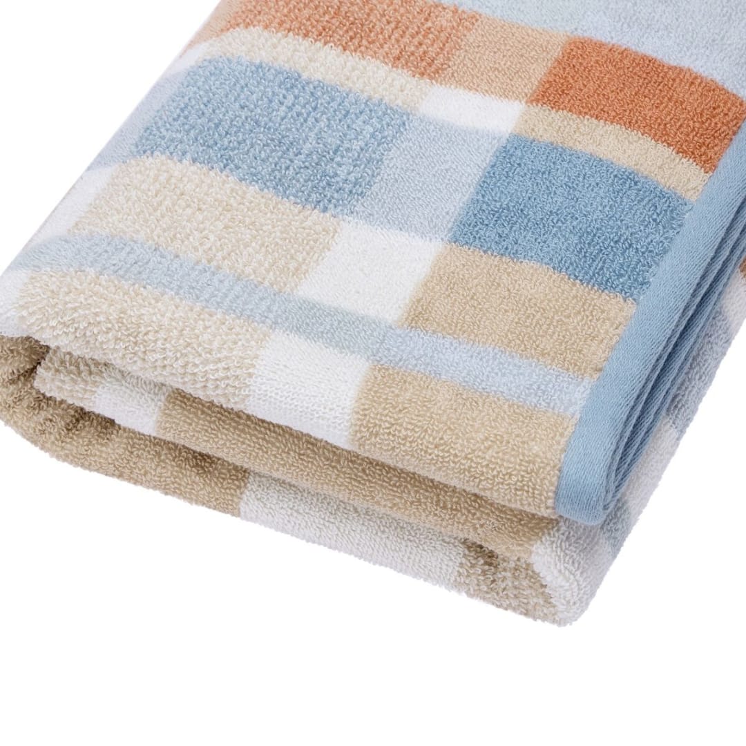 Plaid Blue Cotton Bath Towel - Kmart