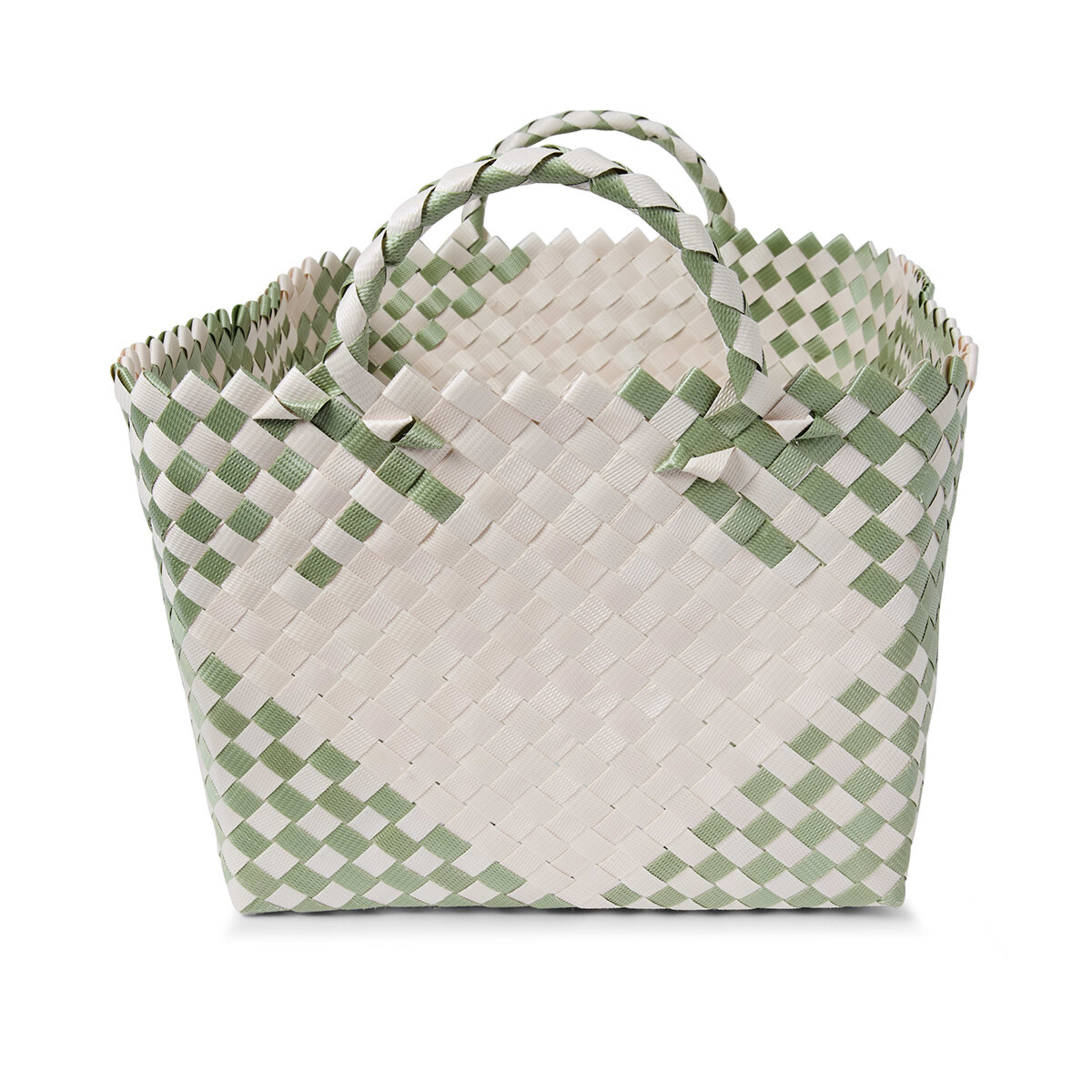 6 Rectangle Check Plastic Basket - Green, 6 of 8