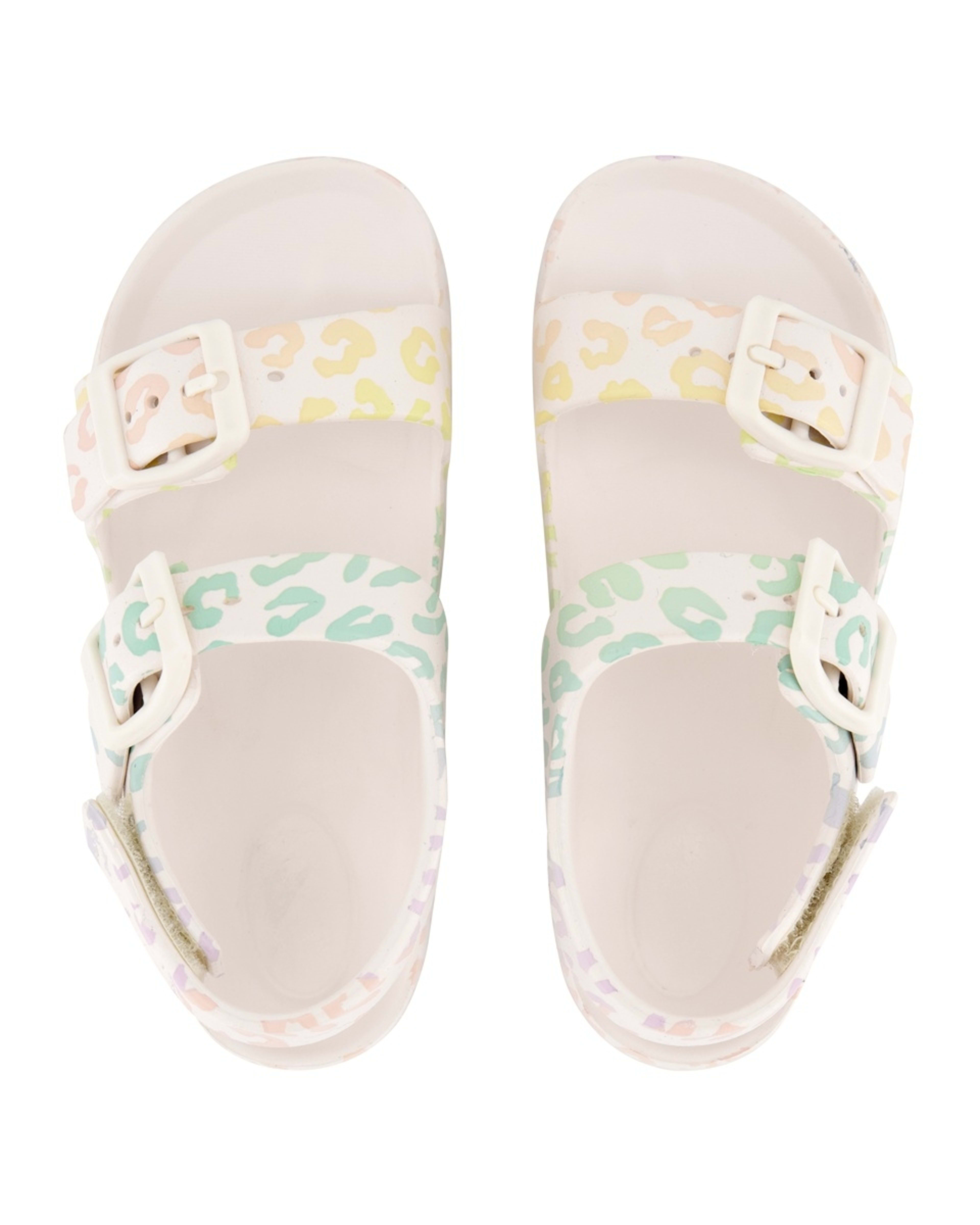 2 Junior Double Strap Slides WHITE OMBRE LEOPARD, 2 of 3