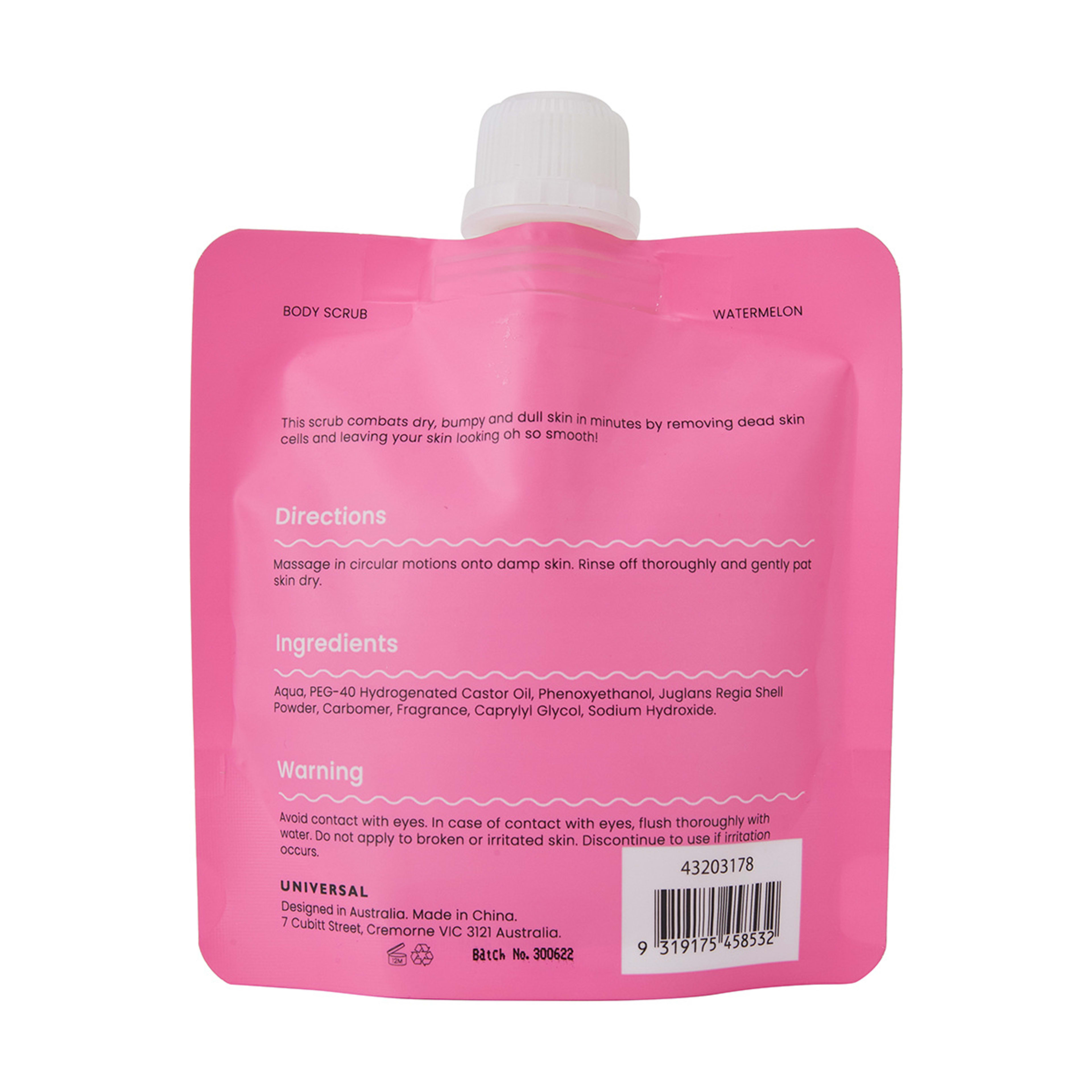 Me Time Body Scrub 150g Watermelon Scent Kmart