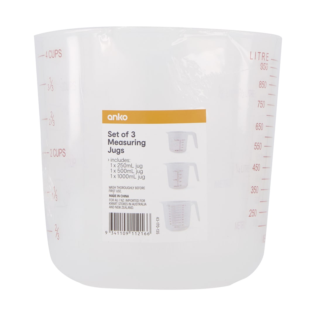Set of 3 Measuring Jugs Kmart