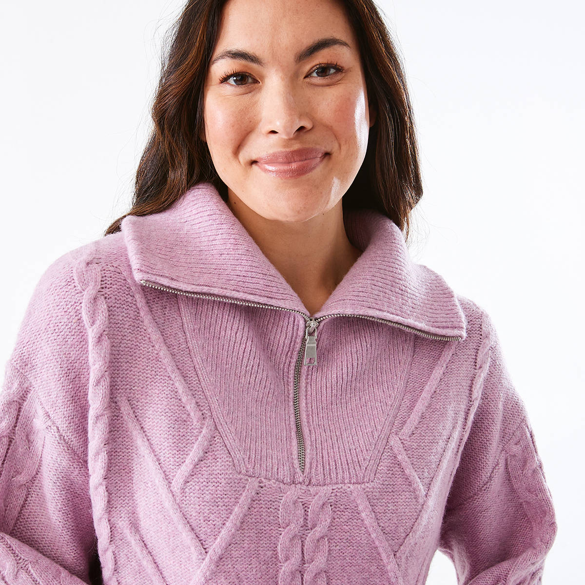 Cable Zip Polo Jumper Kmart