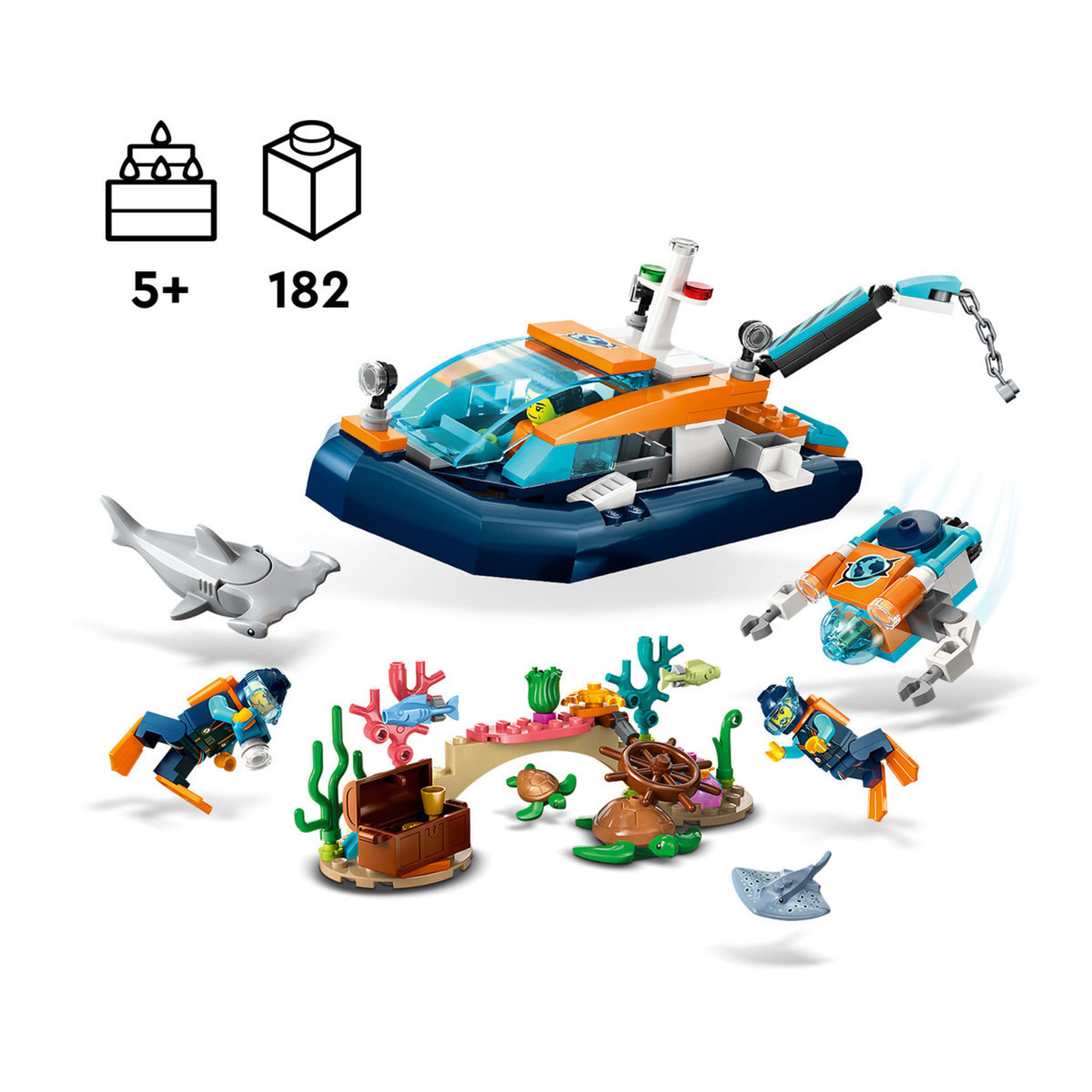 LEGO City Exploration Explorer Diving Boat 60377 Kmart
