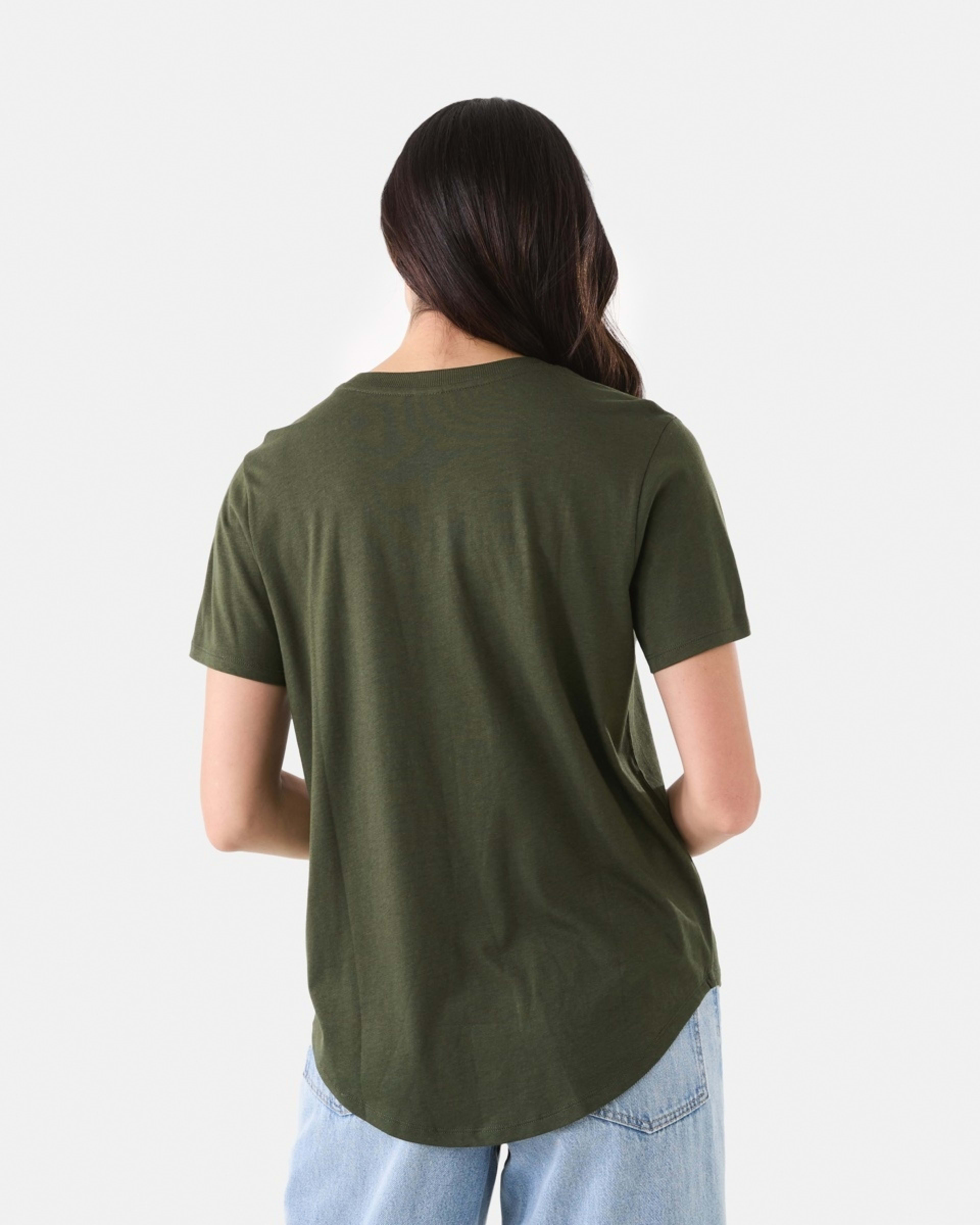 4 Short Sleeve Cotton Modal T-shirt OLIVE OIL GREEN, 4 of 6