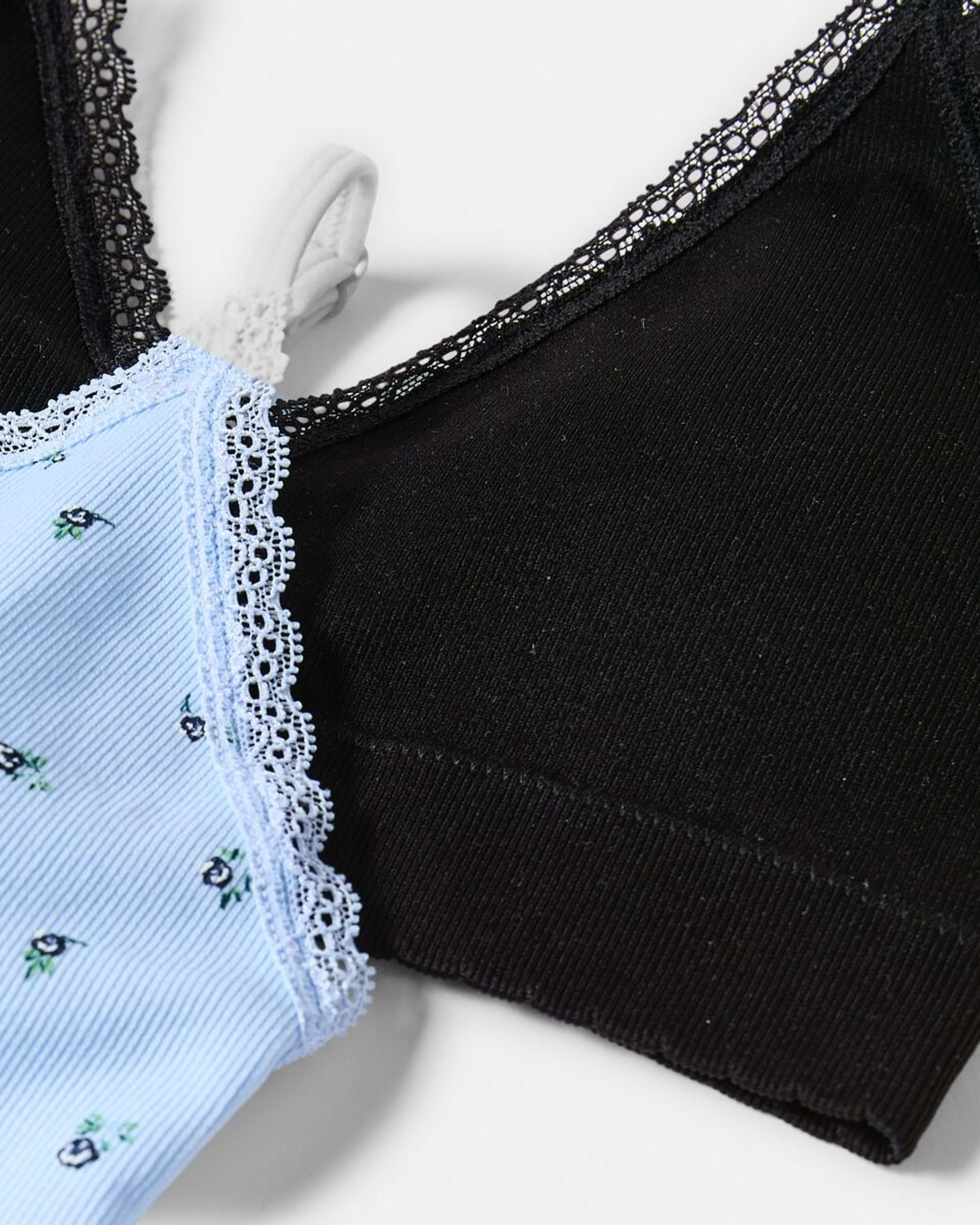 2 2 Pack Seamfree Rib Bralette Sm Ditsy D, 2 of 10