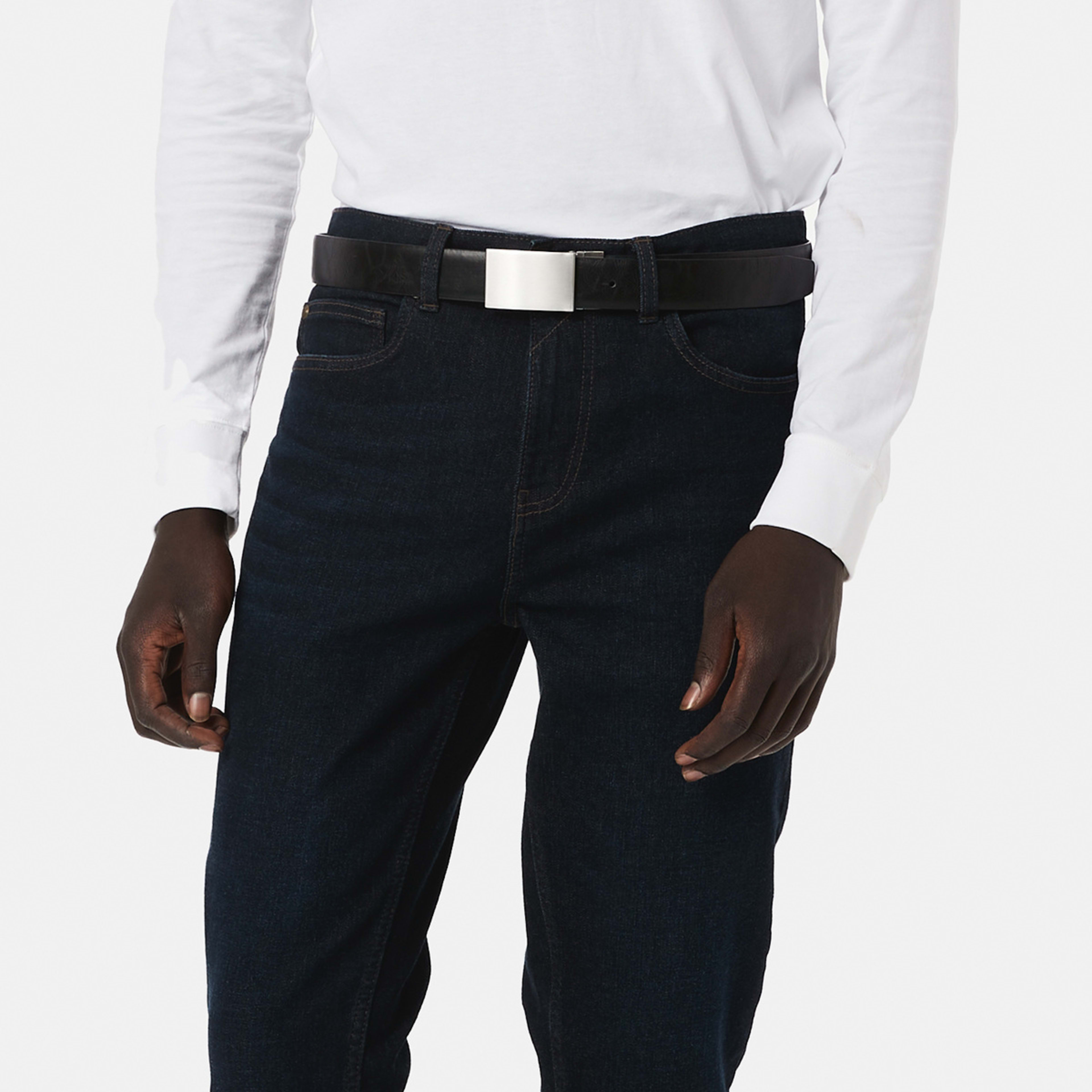 5 Reversible Plate Buckle Belt Black Tan, 5 of 7