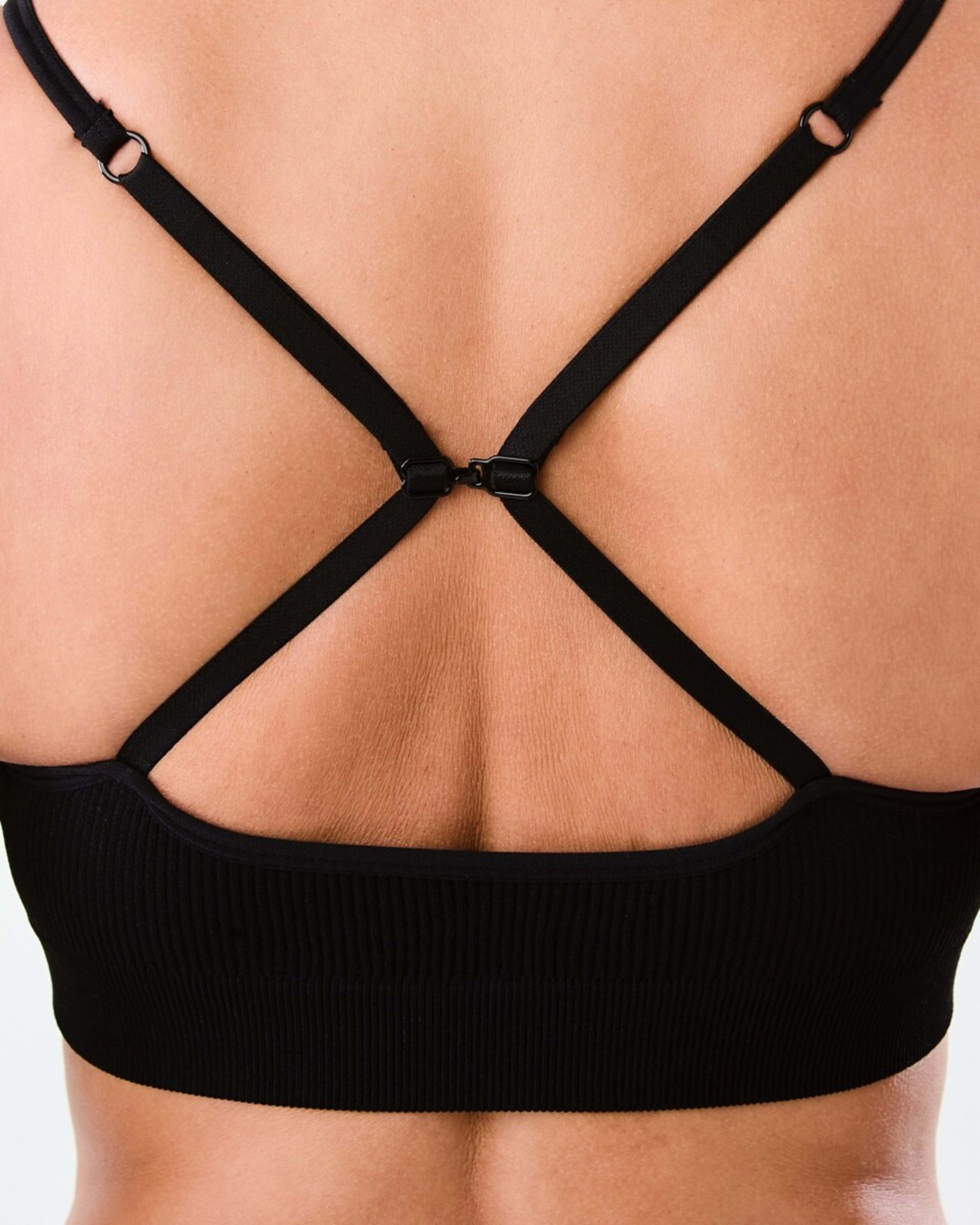 9 Seamfree Rib Crop Bra BLACK, 9 of 9