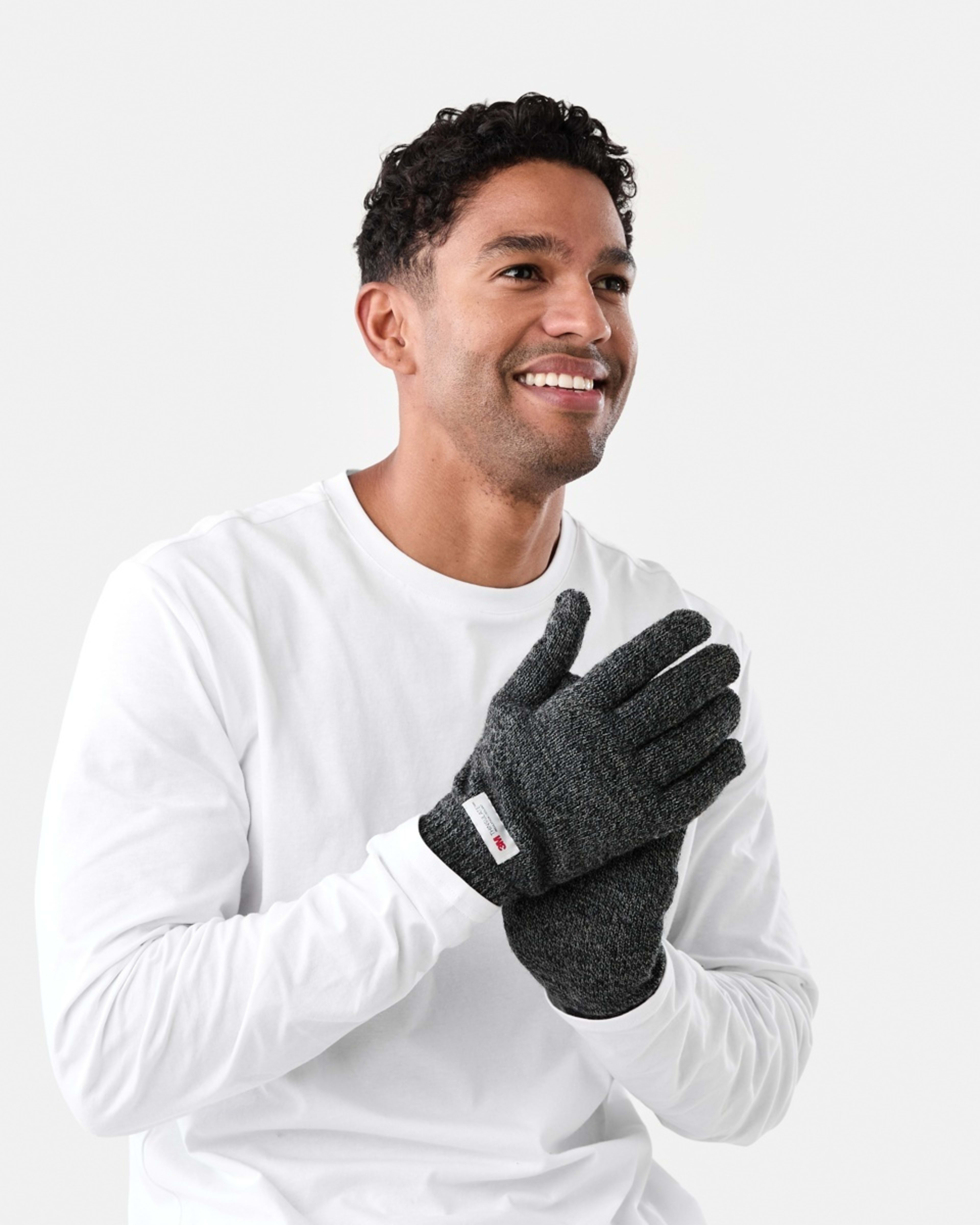 3 Thinsulate Gloves Grey Marle, 3 of 4