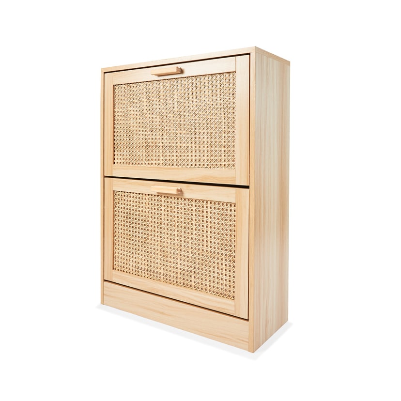 2 Compartment Rattan Shoe Kmart