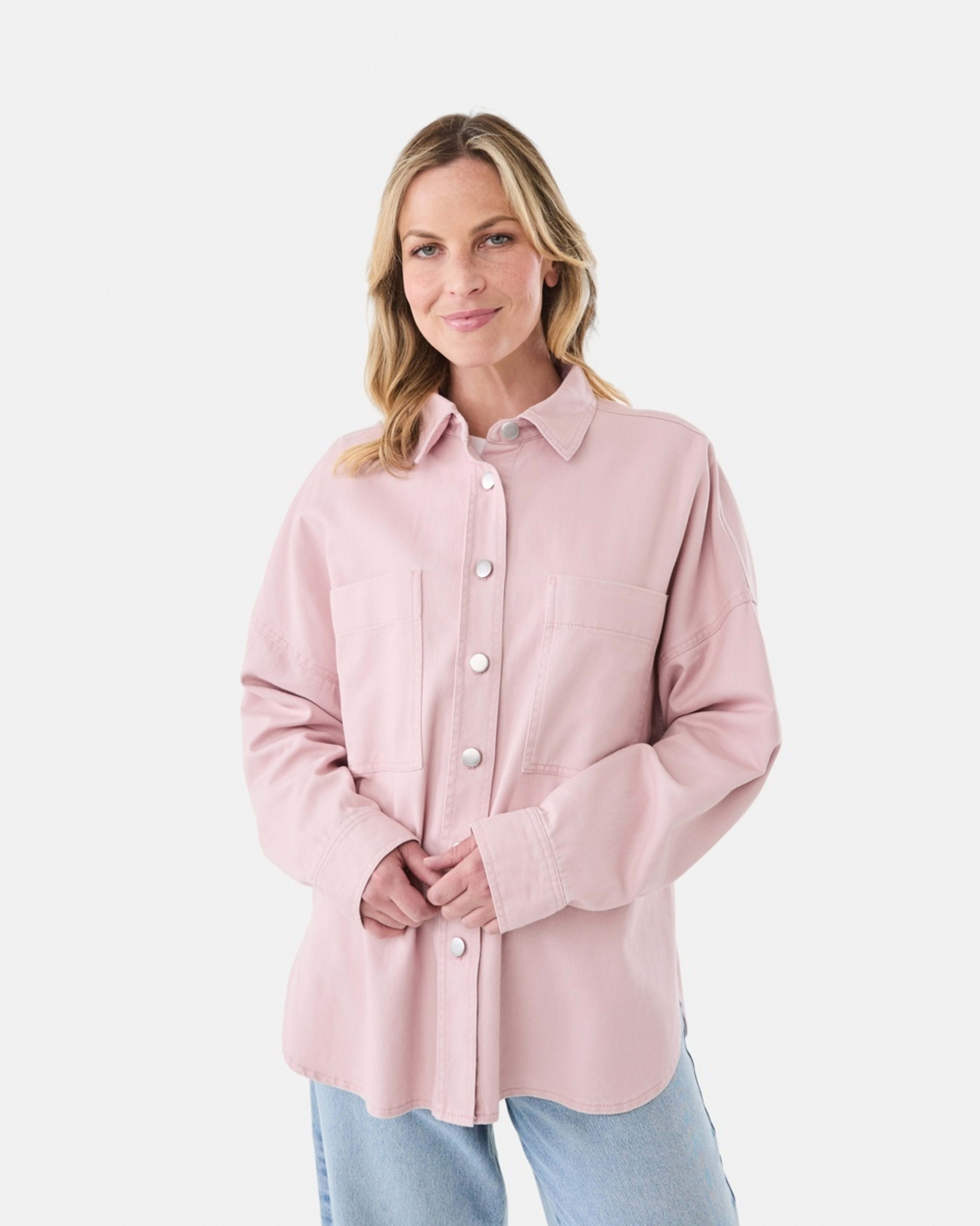 2 Long Sleeve Denim Shirt Pink Wash, 2 of 8