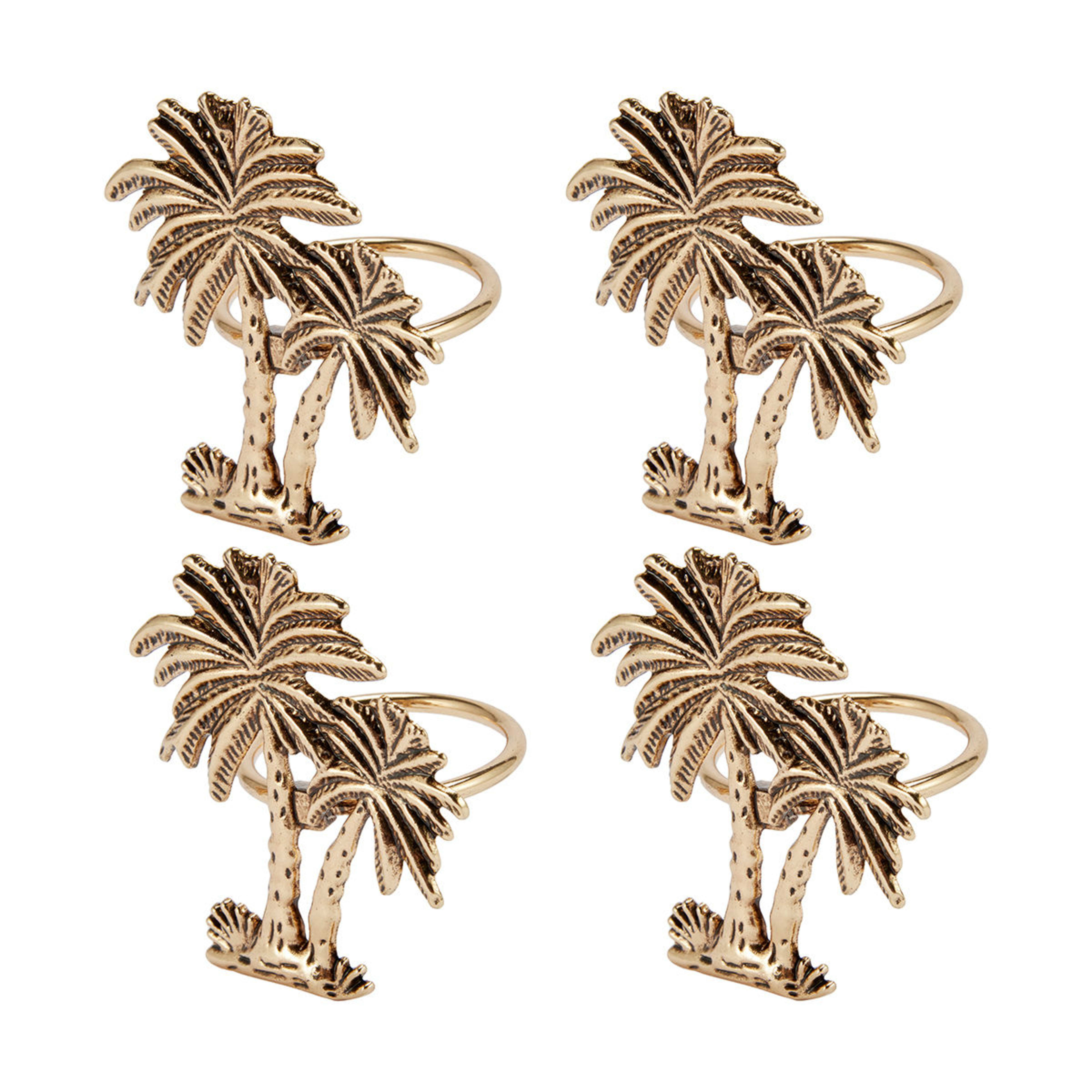 4 Pack Gold Look Palm Napkin Rings Kmart