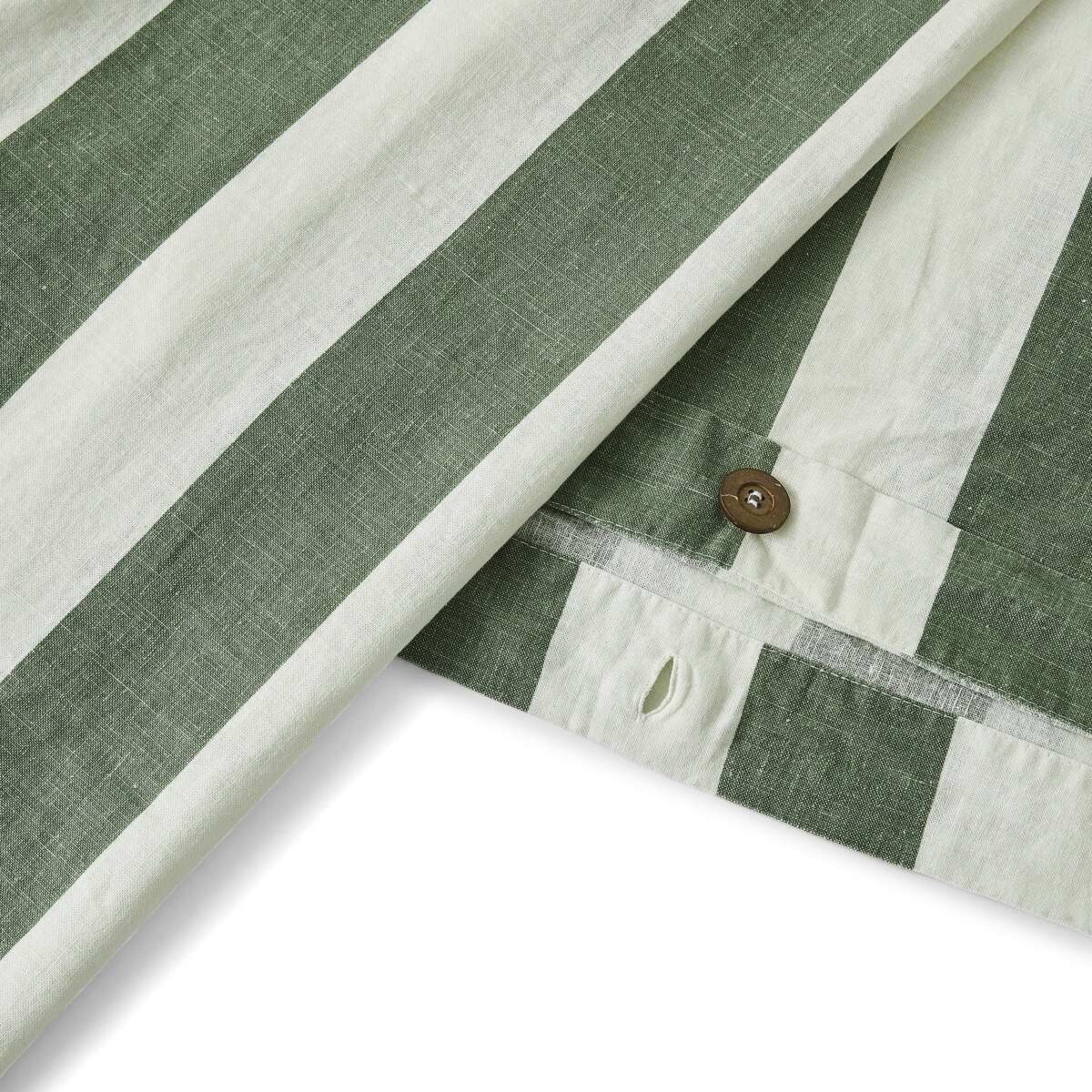5 Stripe Linen Cotton Quilt Cover Set - Super King Bed, Forest, 5 of 8