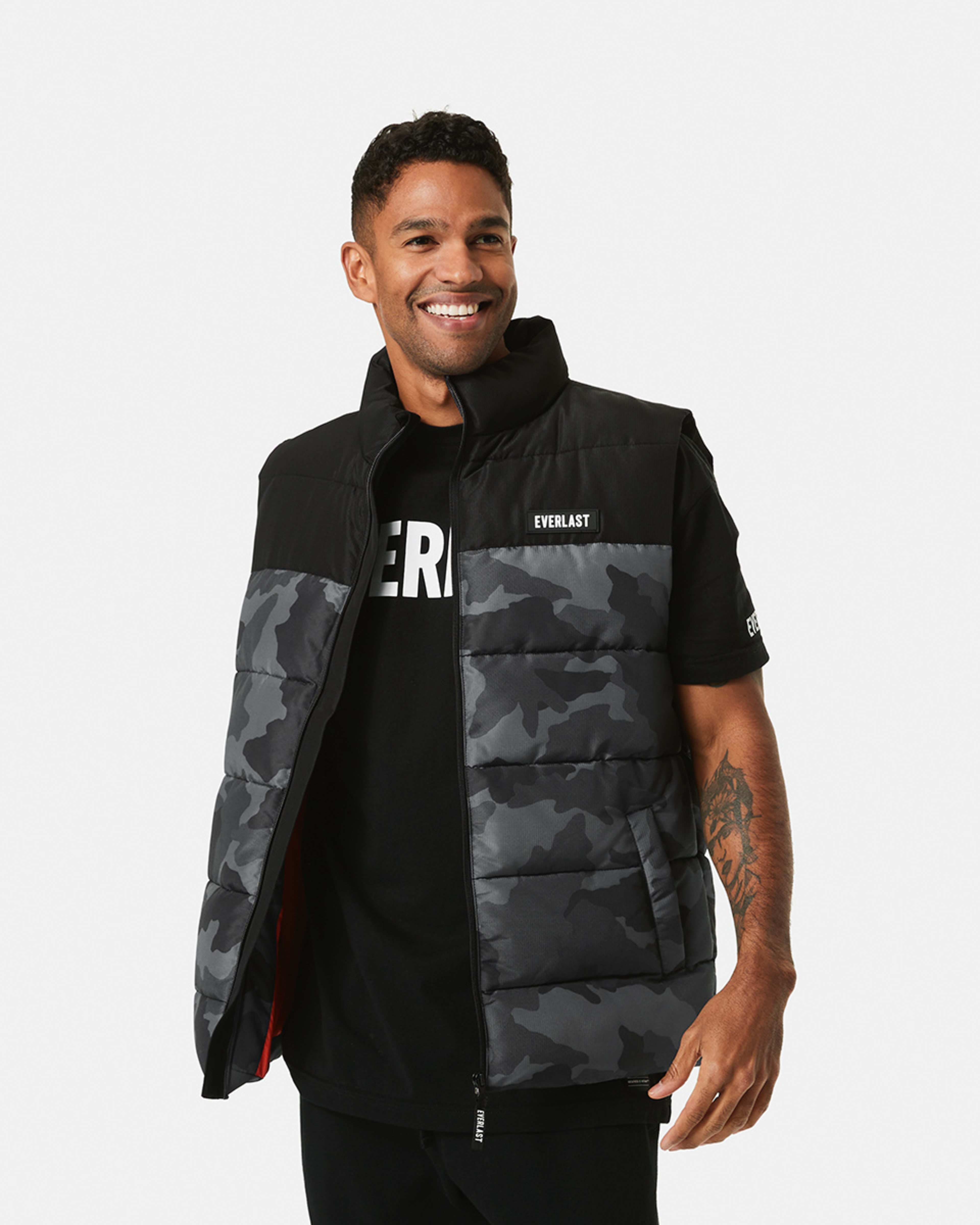 Active Everlast Mens Outdoor Camo Puffer Vest Kmart