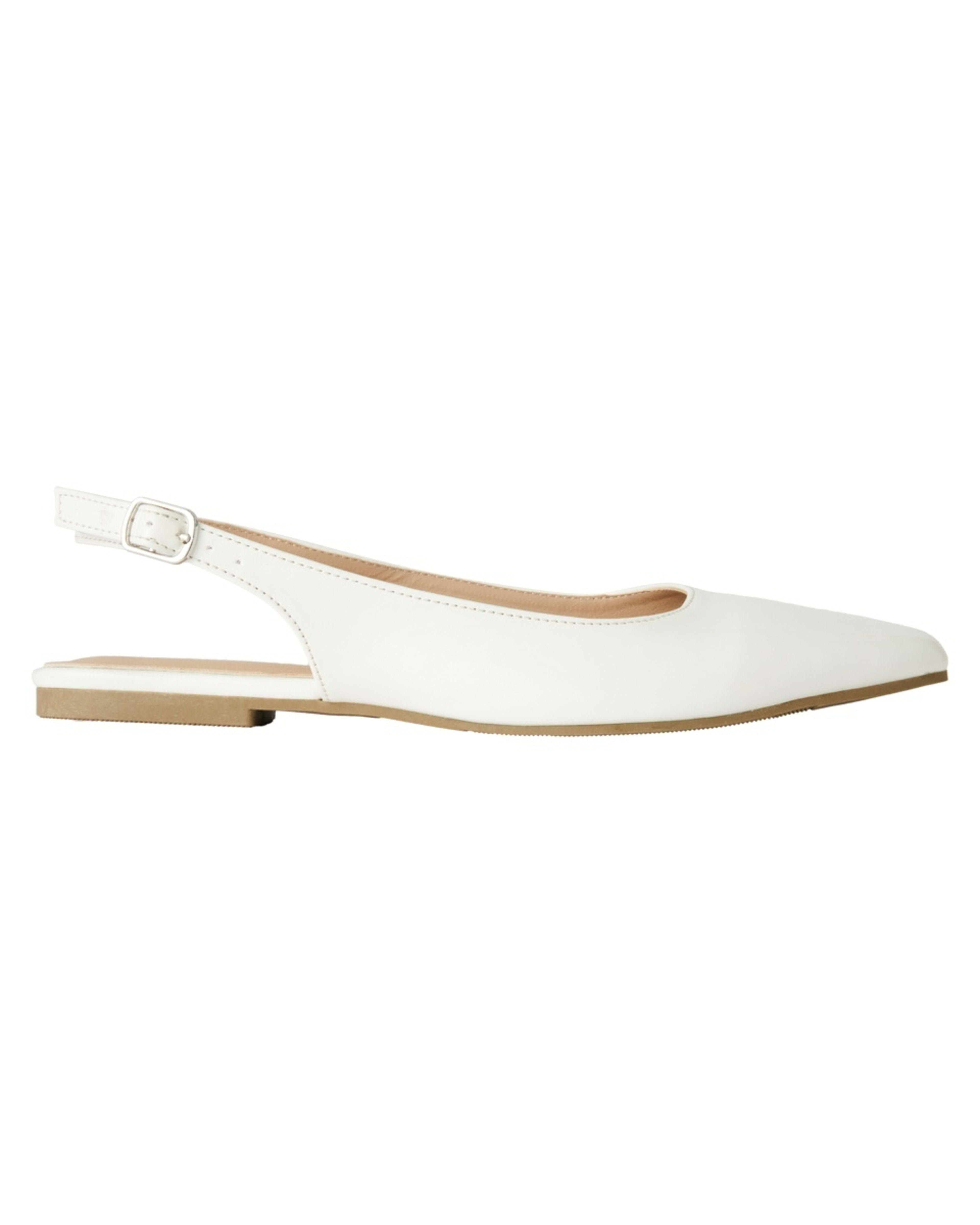 1 Point Toe Ballet Slingback Flats Wht Patent, 1 of 3