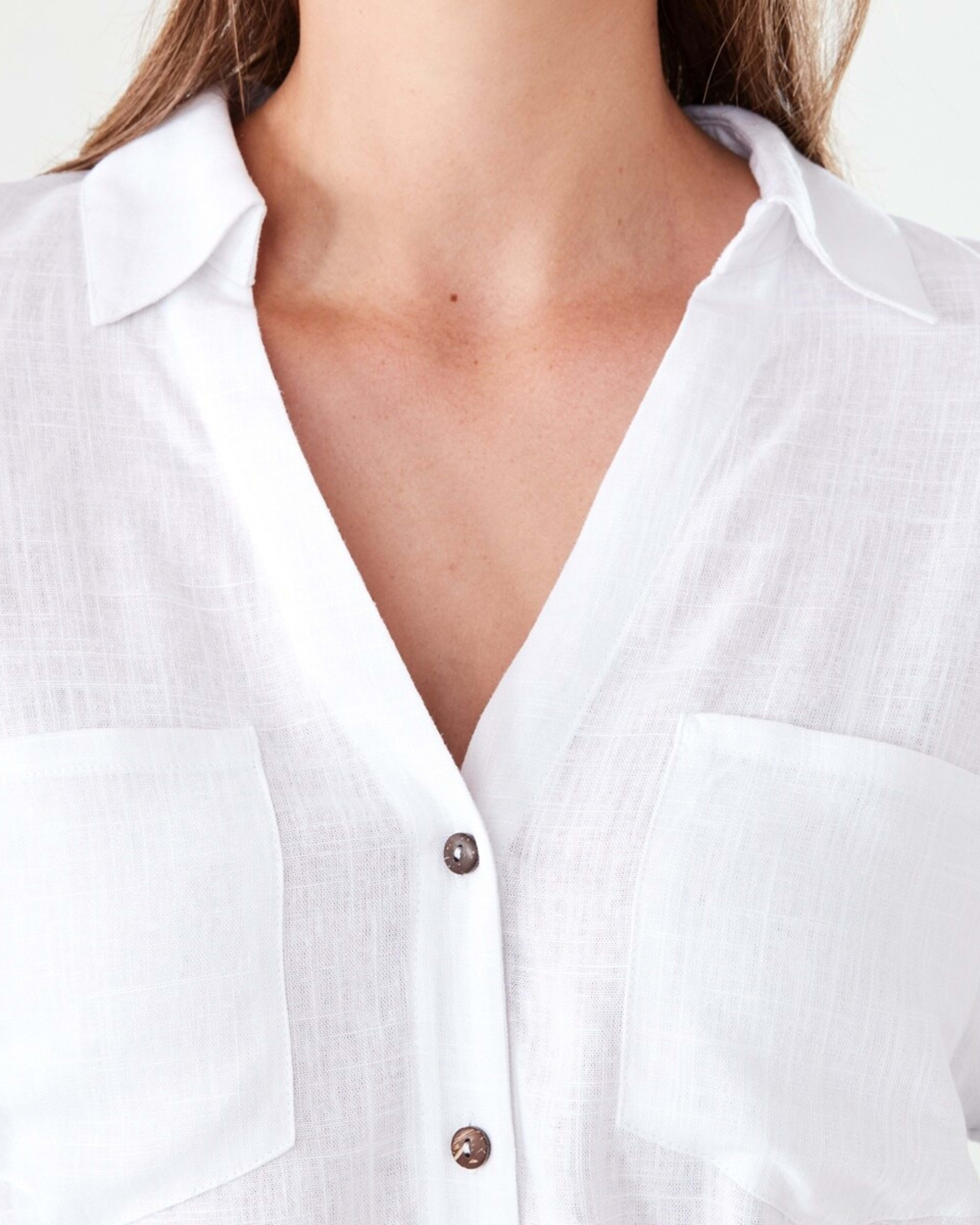 5 Short Sleeve Roll Sleeve Tab Shirt WHITE, 5 of 6