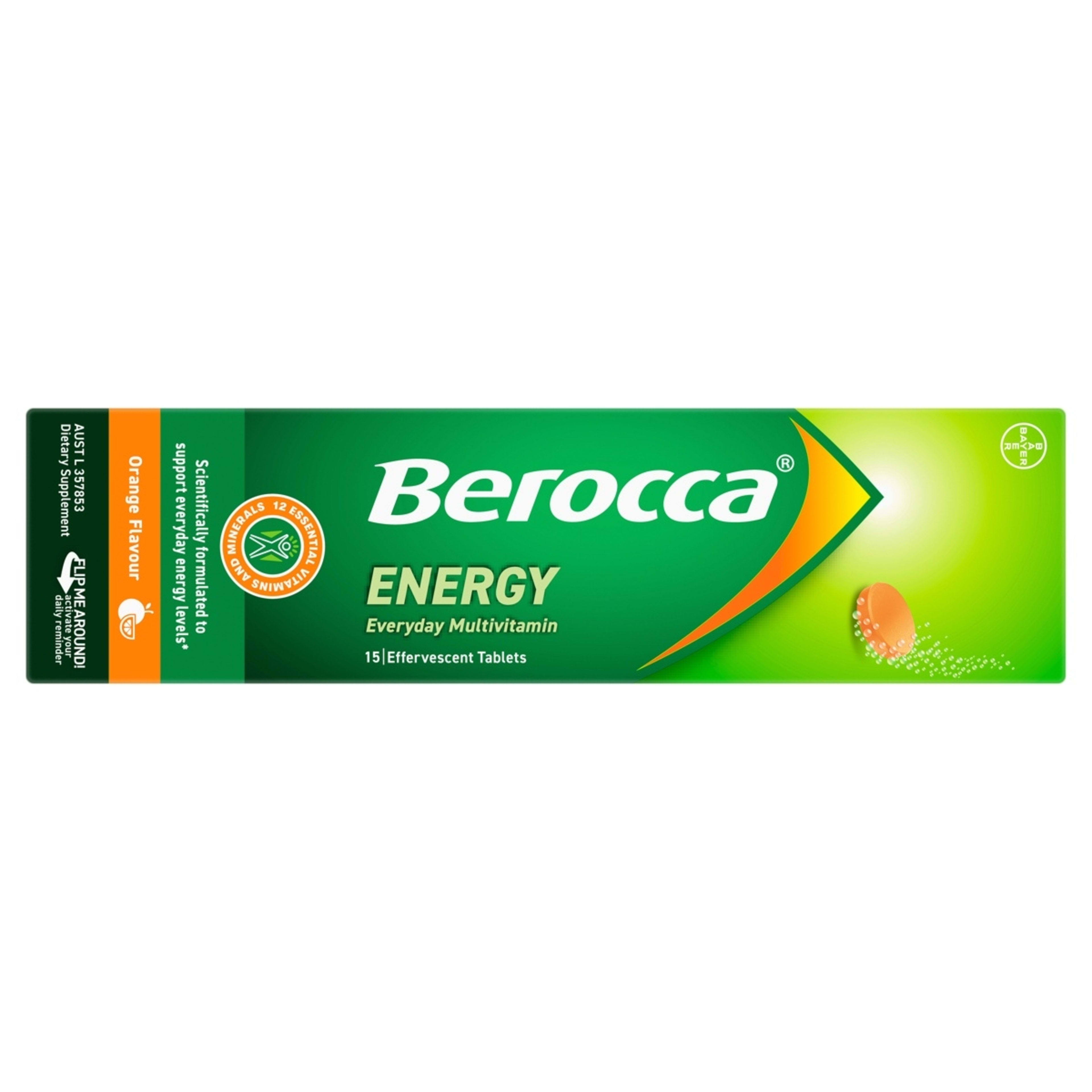 3 15 Pack Berroca Energy Orange Flavour Effervescent Tablets, 3 of 10