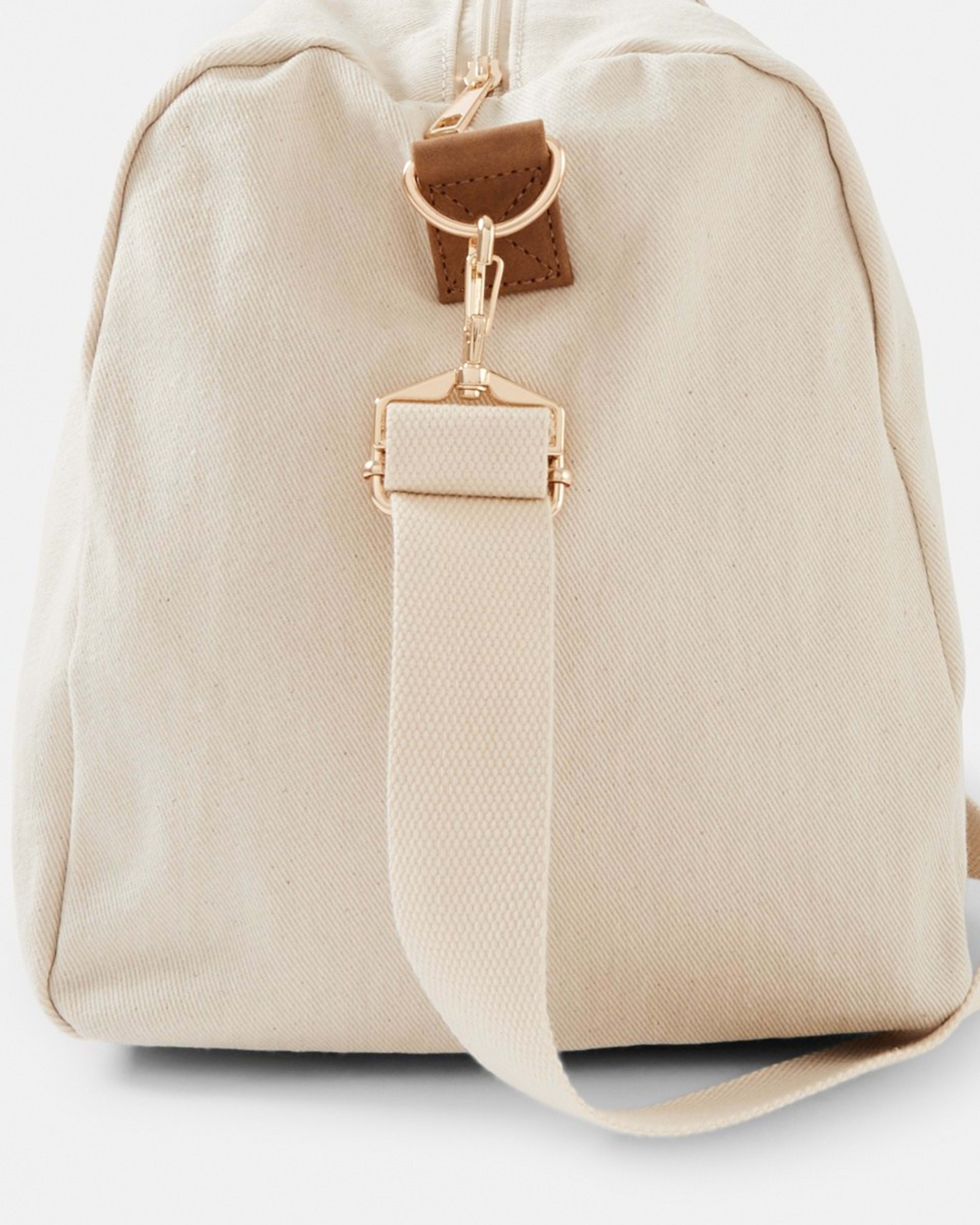 3 Canvas Weekender Bag NATURAL BEIGE, 3 of 5