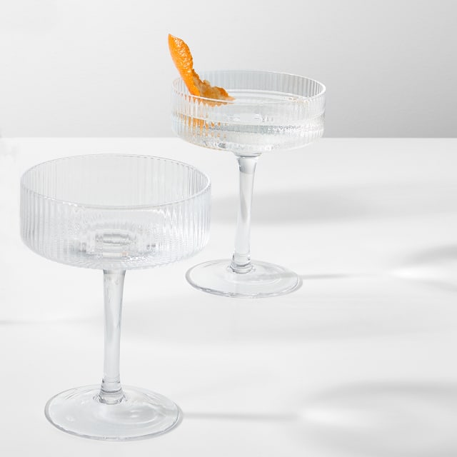 4 Linear Coupe Champagne Glasses Kmart NZ