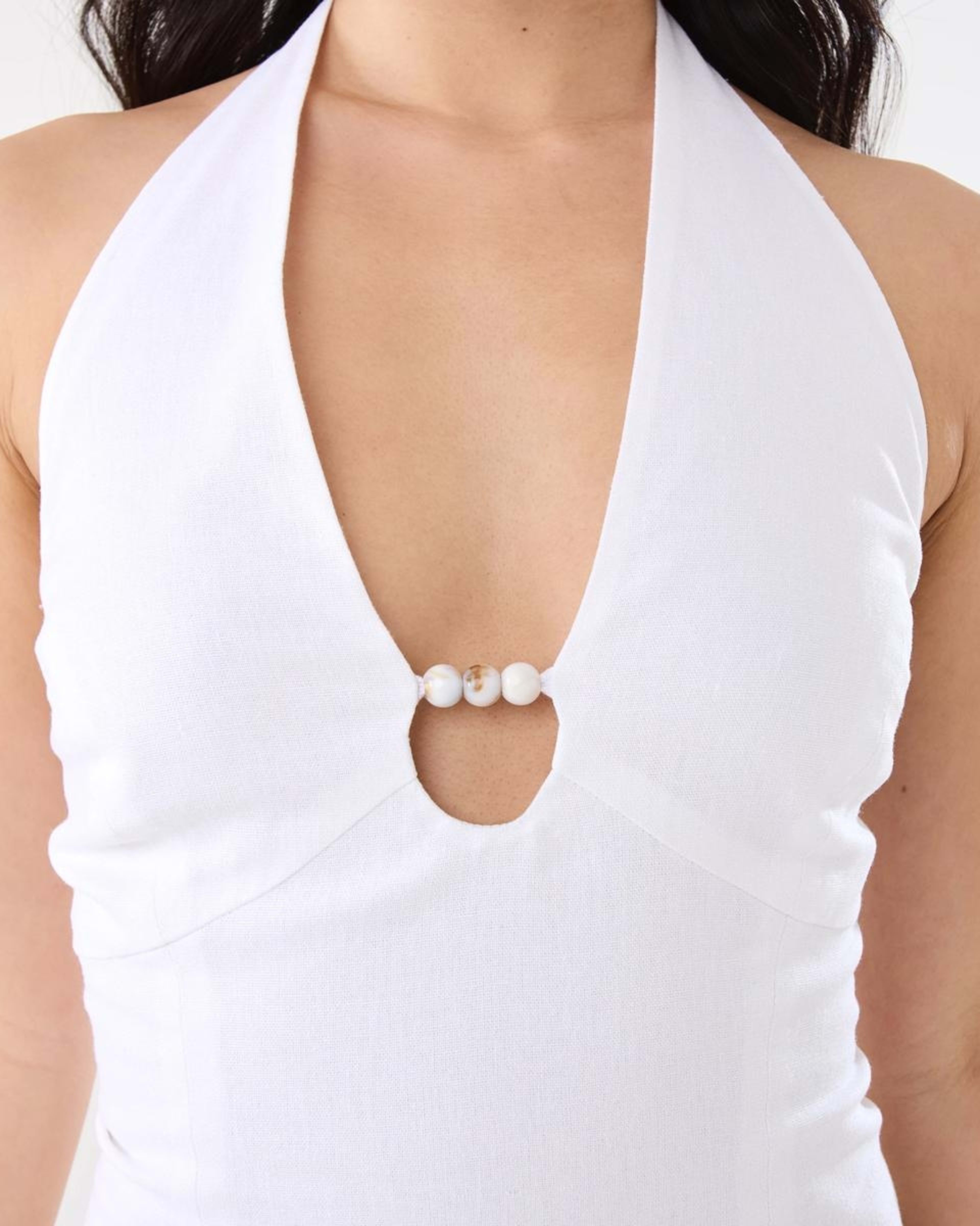 8 Linen Blend Beaded Top WHITE, 8 of 10