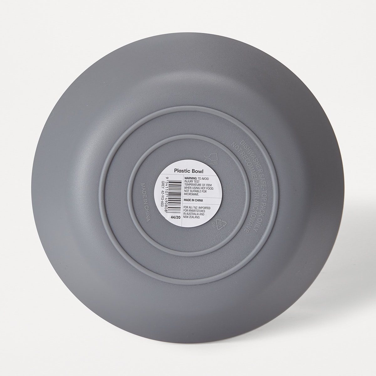 Plastic Bowl Grey Kmart