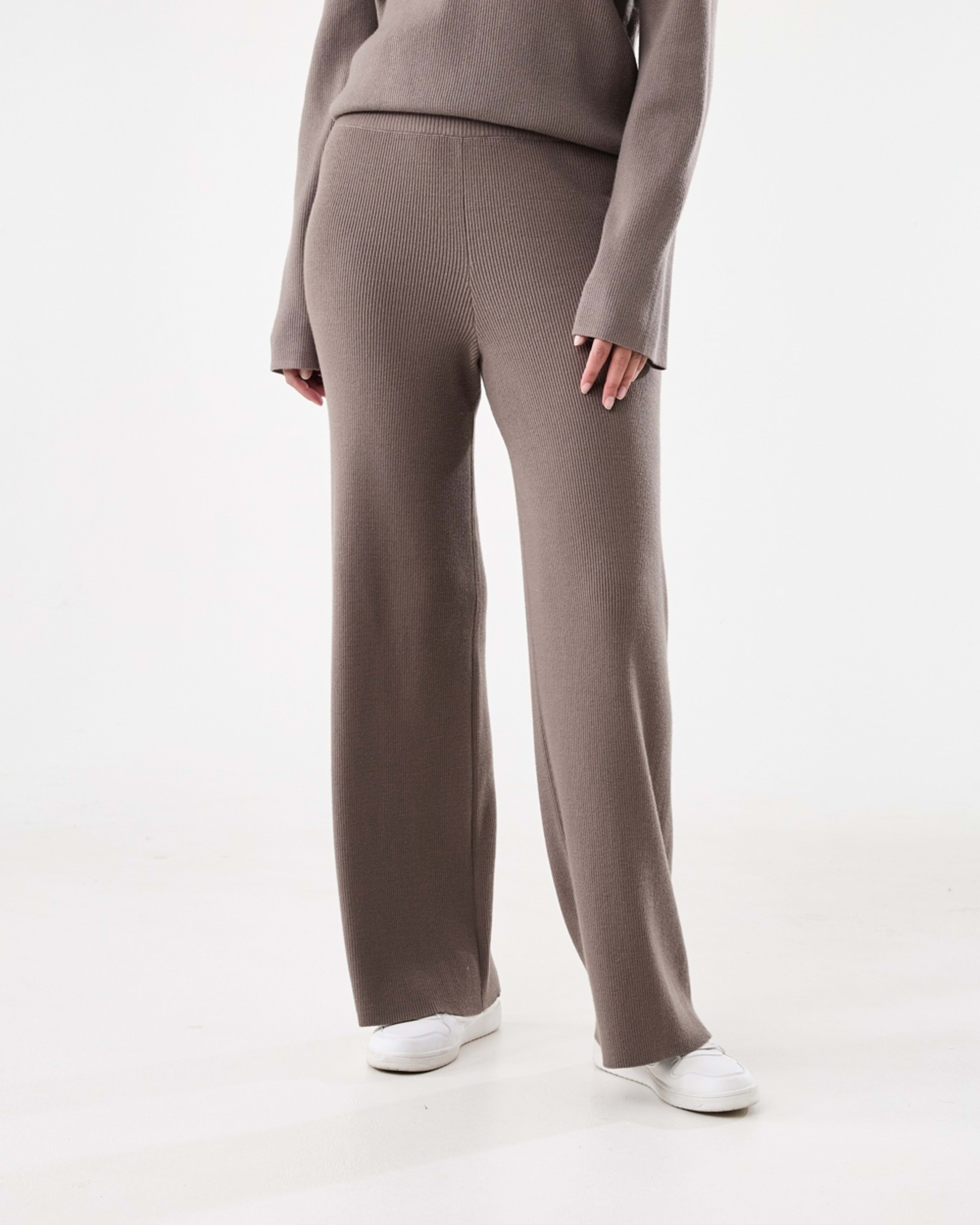 1 True Knit Rib Pants Taupe Brn