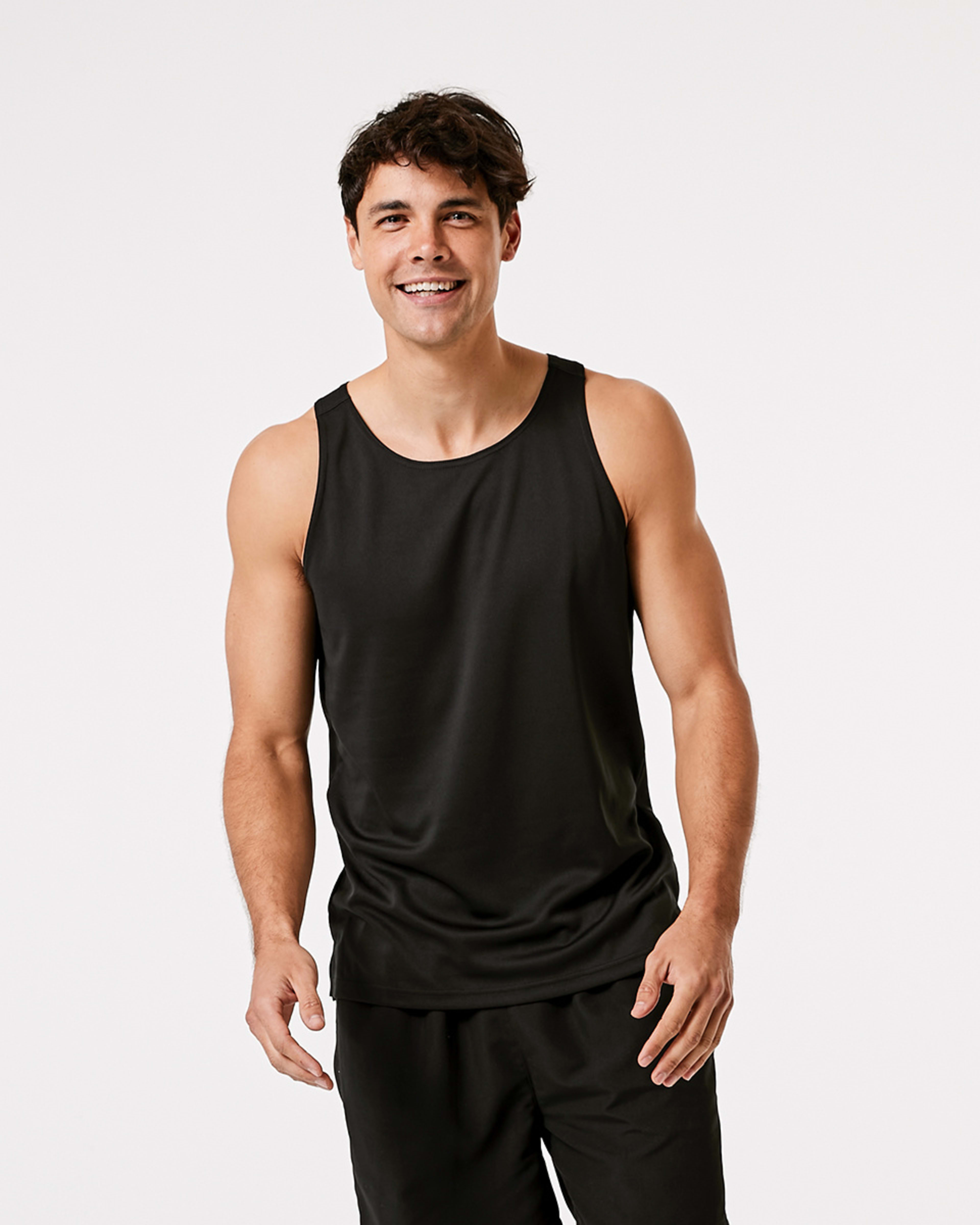 1 Active Mens Mesh Tank Black, 1 of 5
