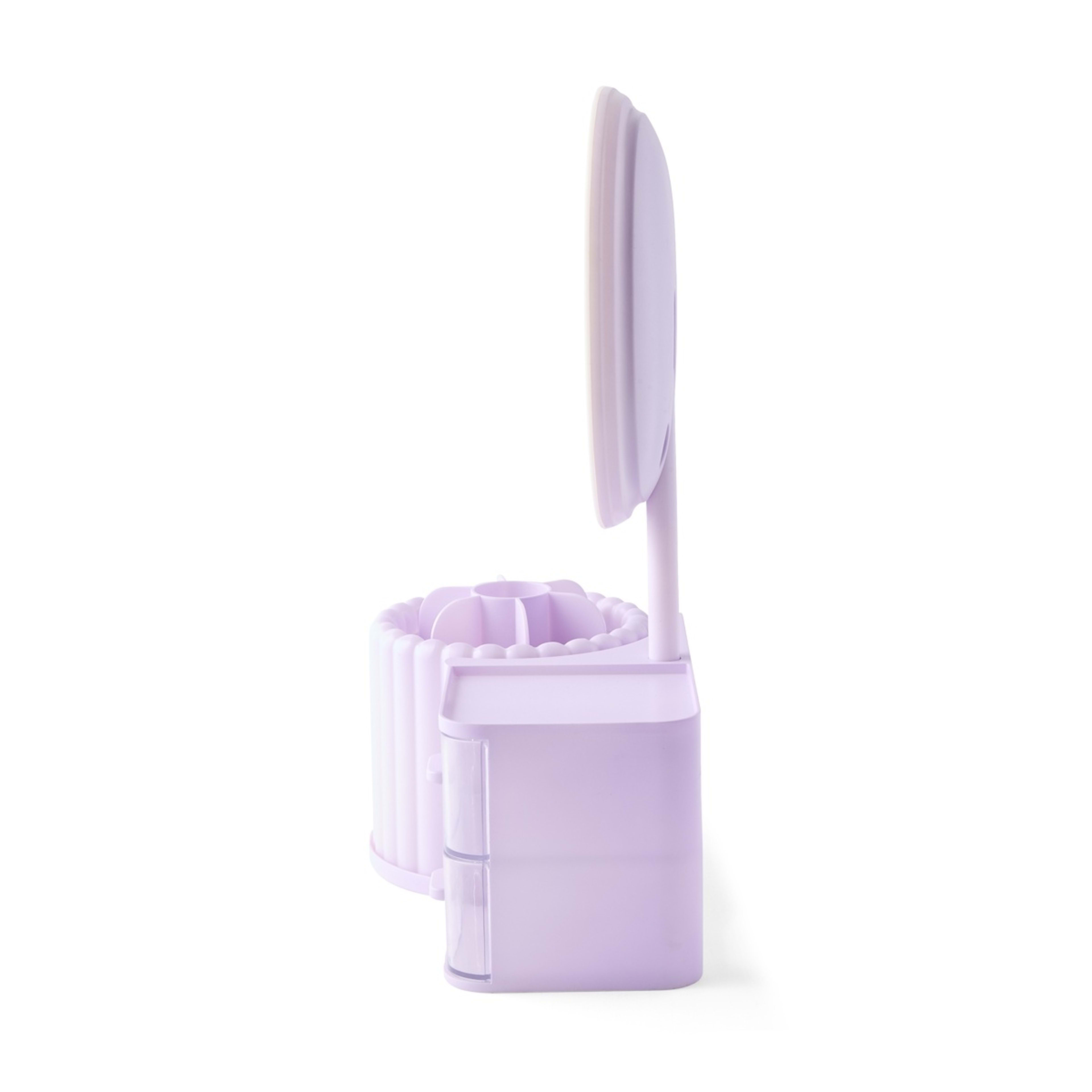 6 Cosmetic Organiser with Mirror - Lilac, 6 of 10