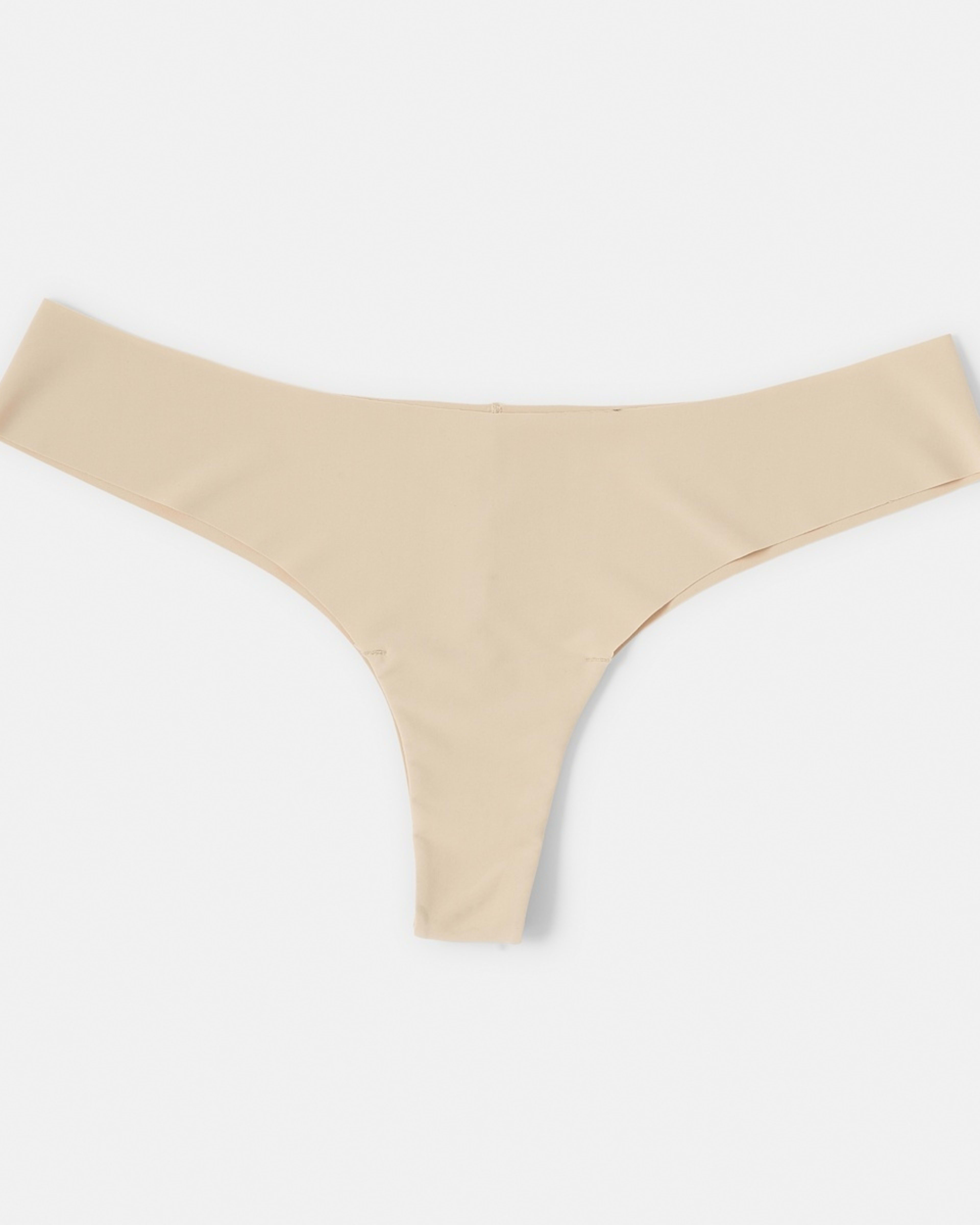 4 3 Pack No Show G-String Briefs ALMOND, 4 of 6