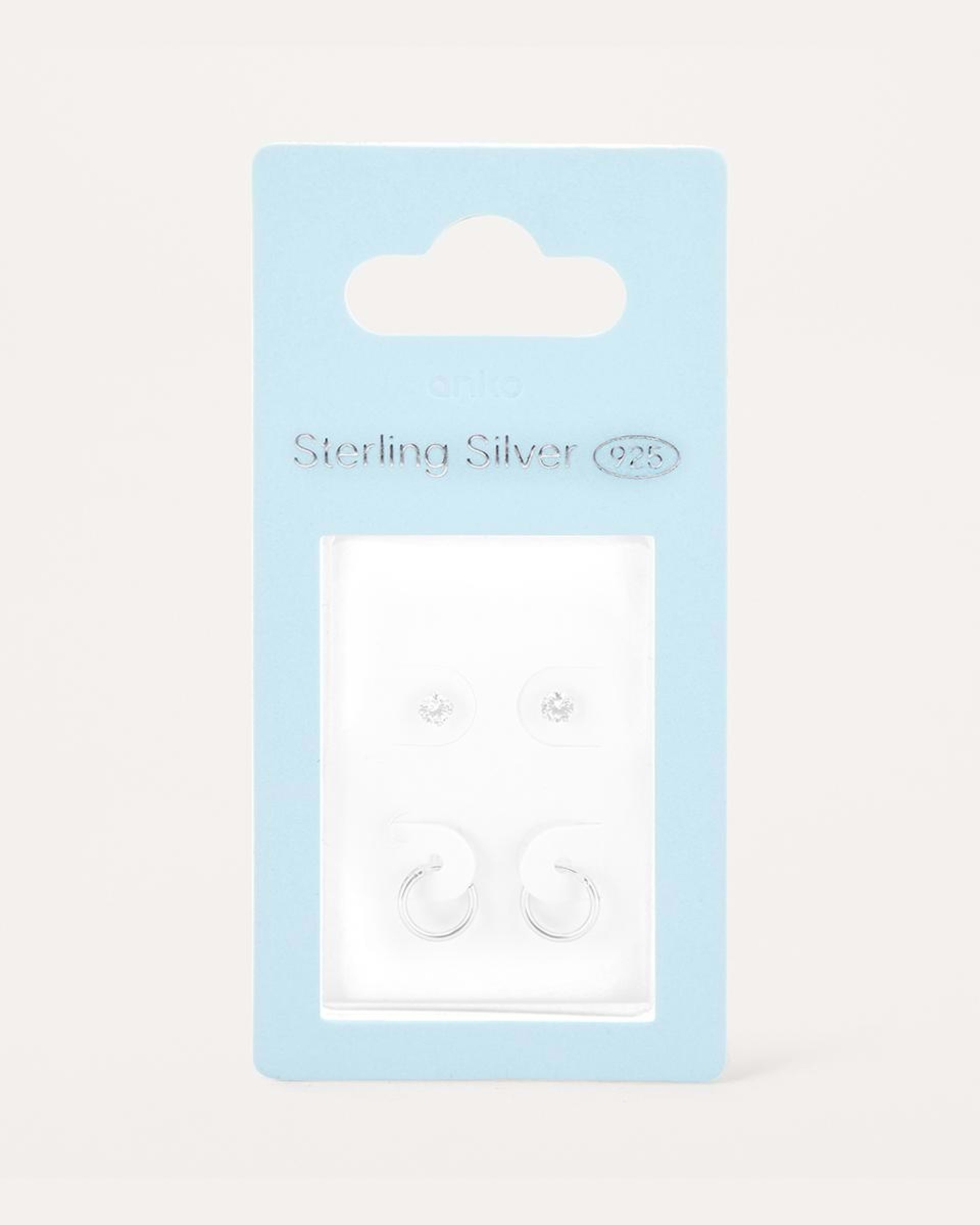 4 2 Pack Sterling Silver Stud and Hoop Earrings Silver, 4 of 5