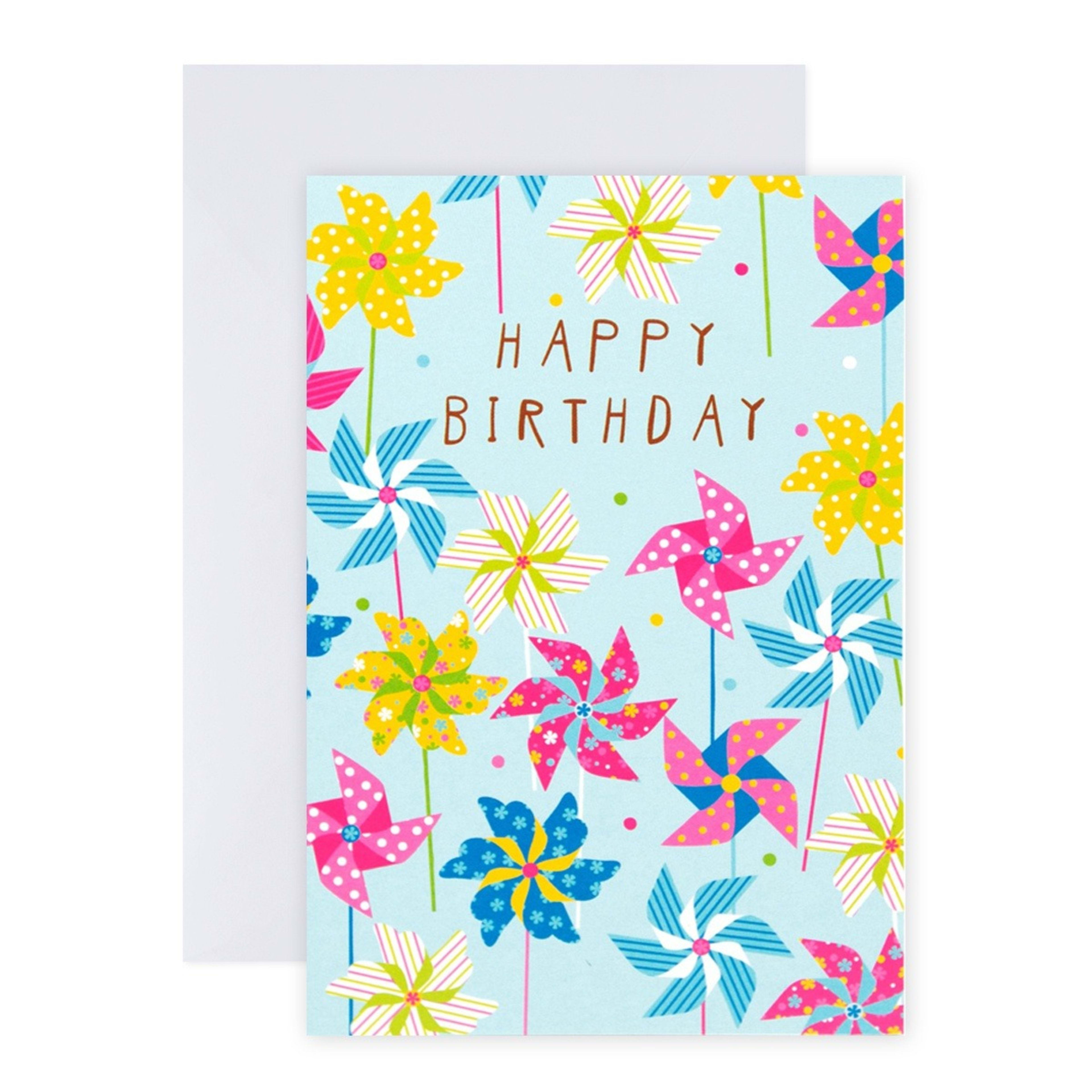 1 Creative Publishing by Hallmark Birthday Card - Colourful Pin Wheels