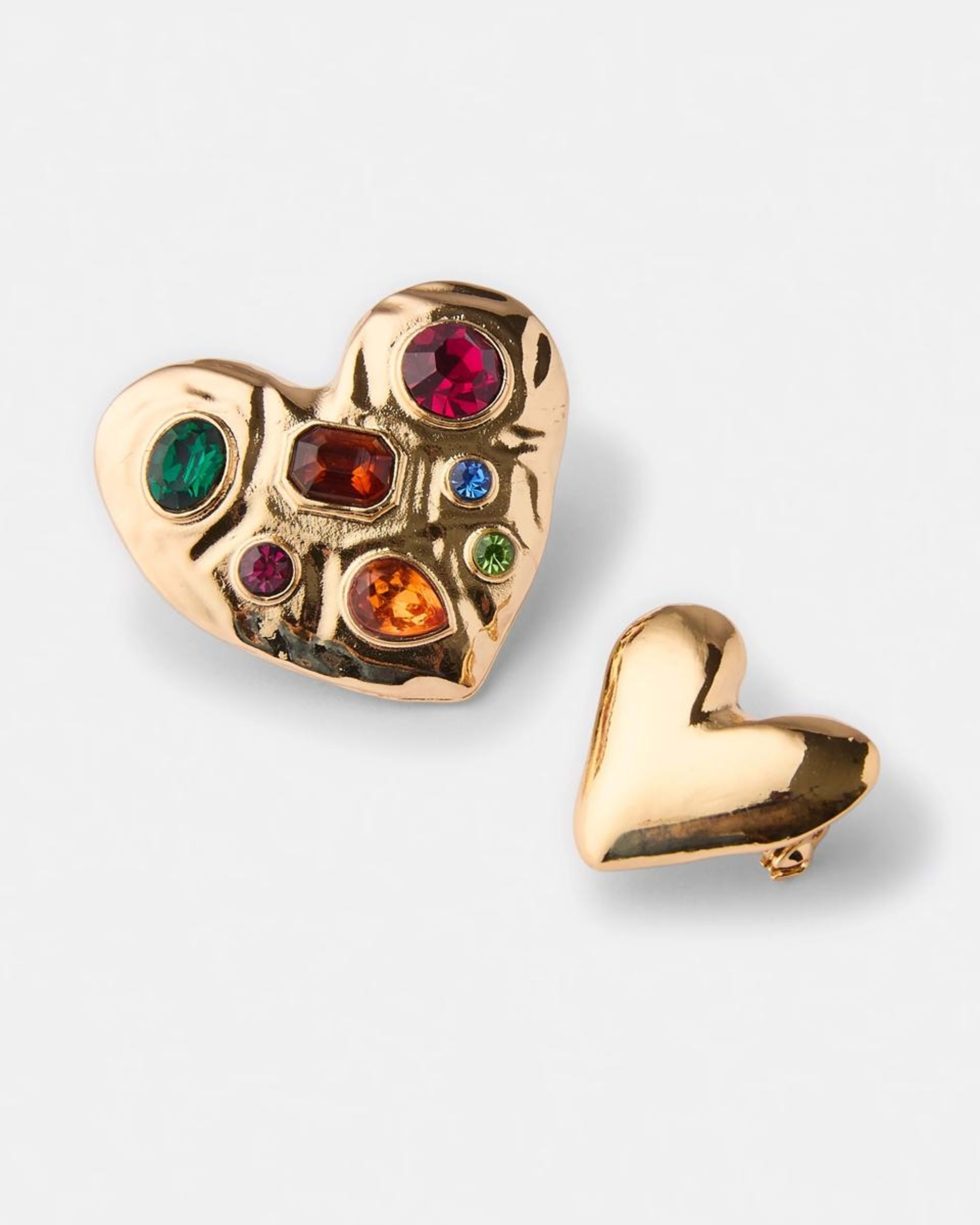 2 2 Pack Heart Brooch - Gold Tone Gold, 2 of 4