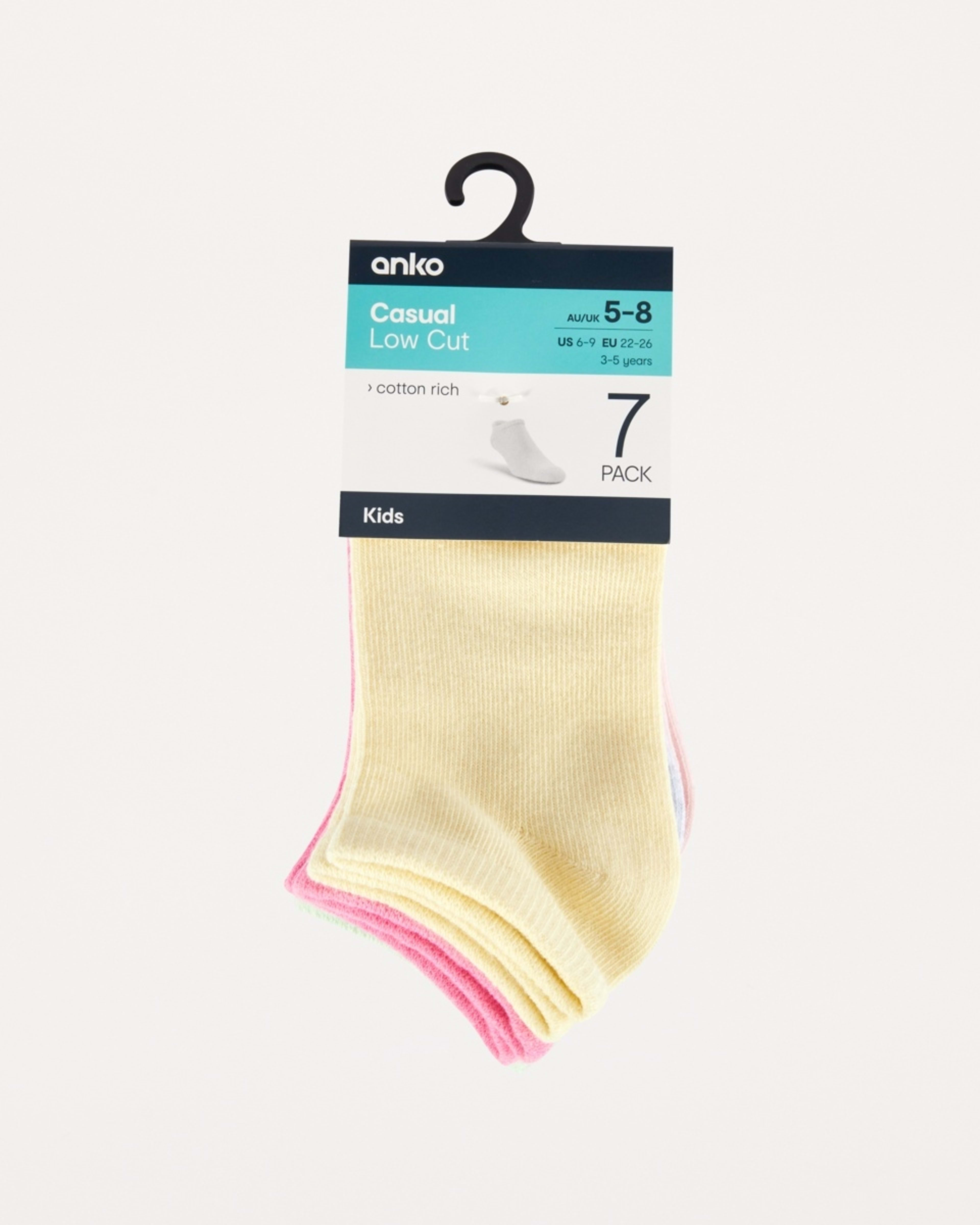 3 7 Pack Low Cut Socks SORBET, 3 of 3