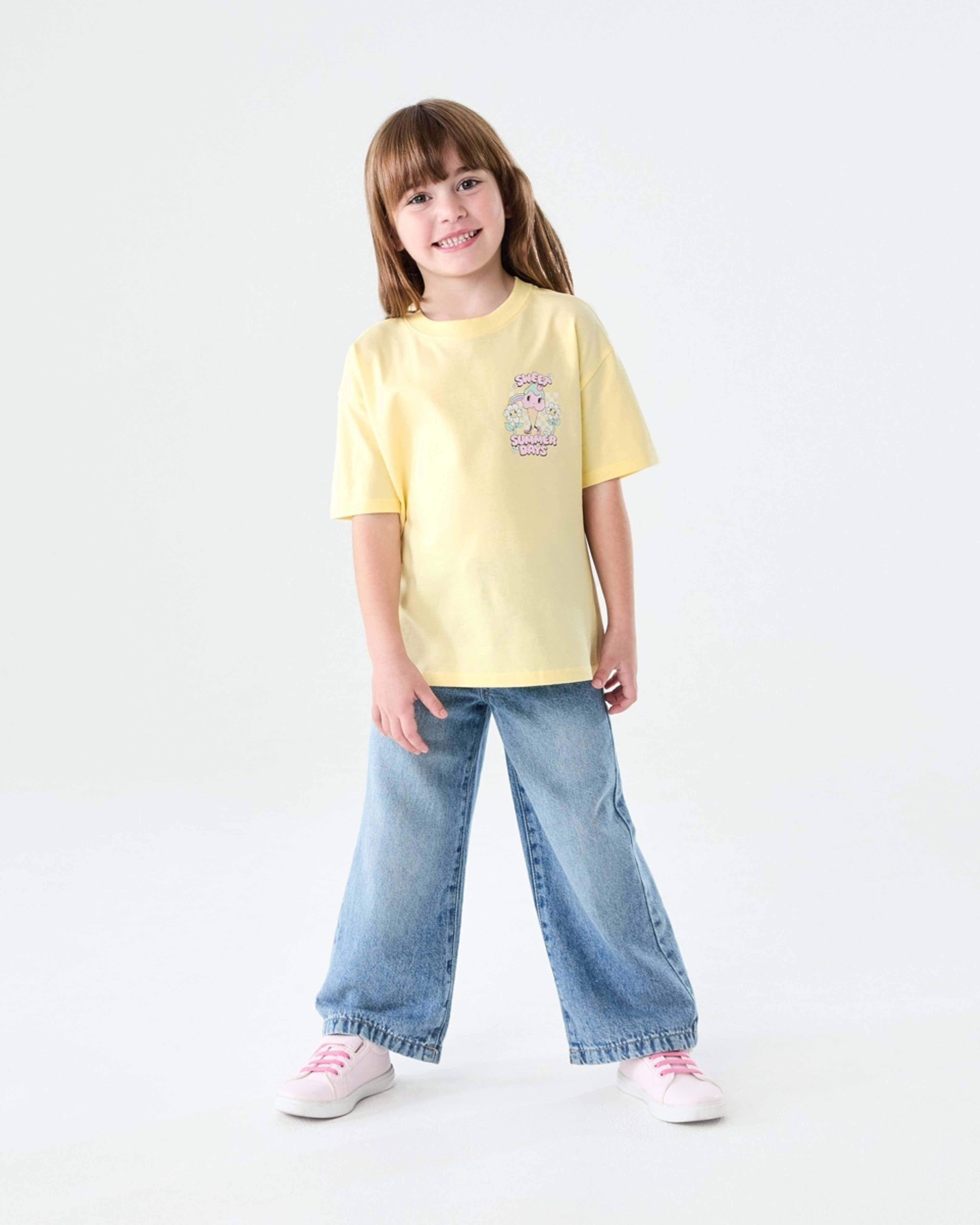 6 Short Sleeve Oversized Print T-shirt SWEET SUMMER DAYS BUTTER, 6 of 7