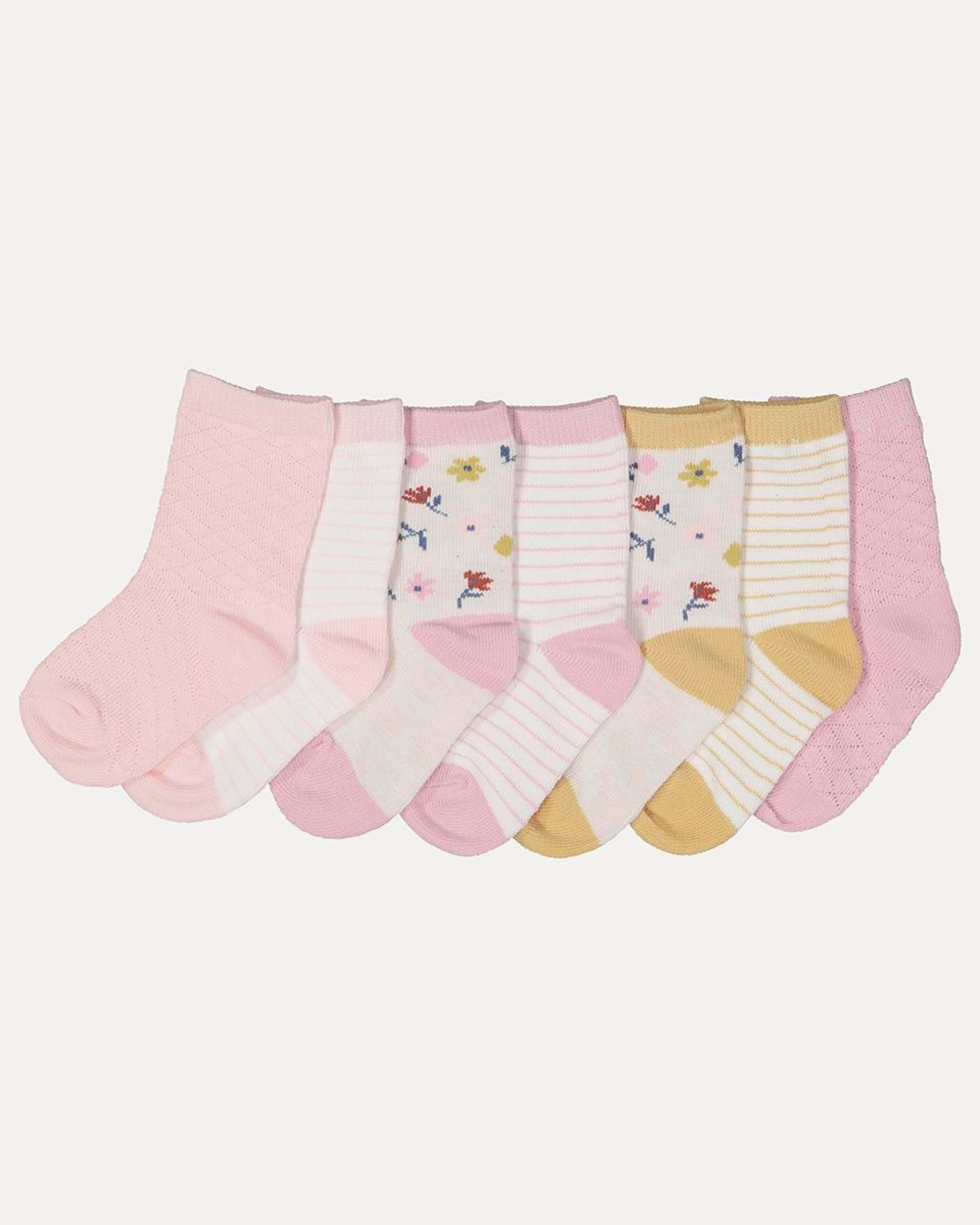 1 7 Pack Crew Socks Floral A