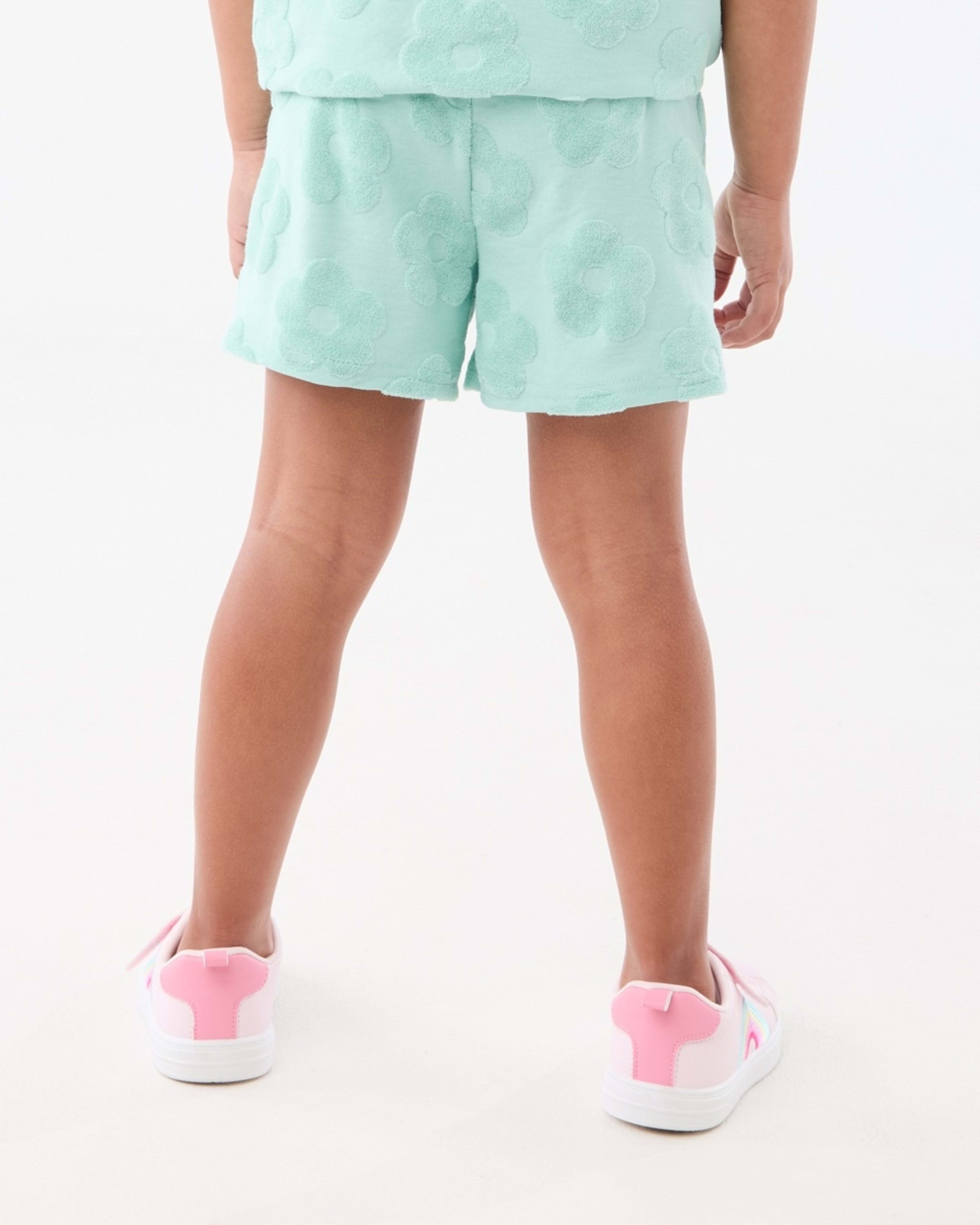 2 Texture Shorts Daisy Terry Pastel Turquoise, 2 of 8