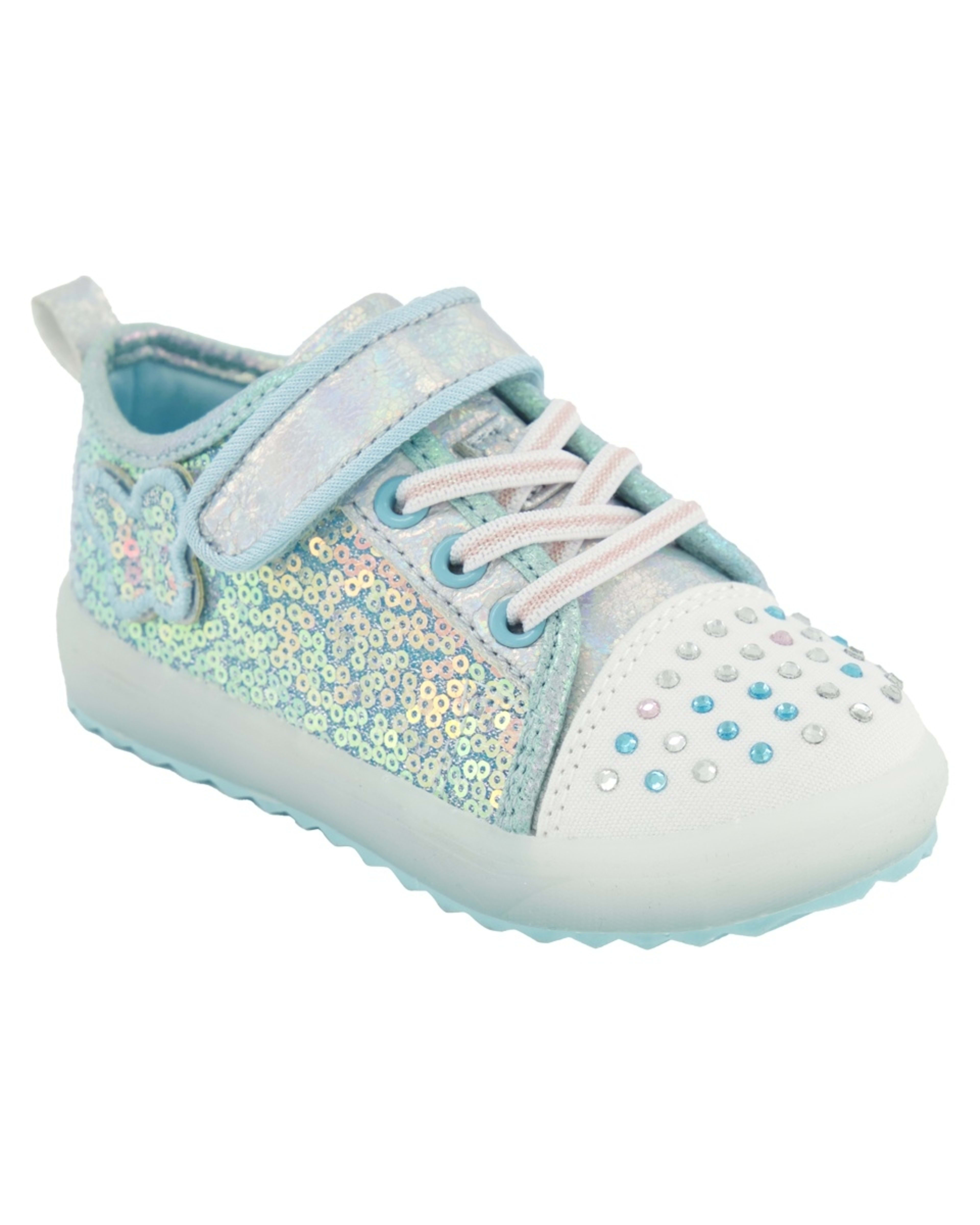 3 Junior Light-up Casual Shoes Sequin Blue Pink, 3 of 6