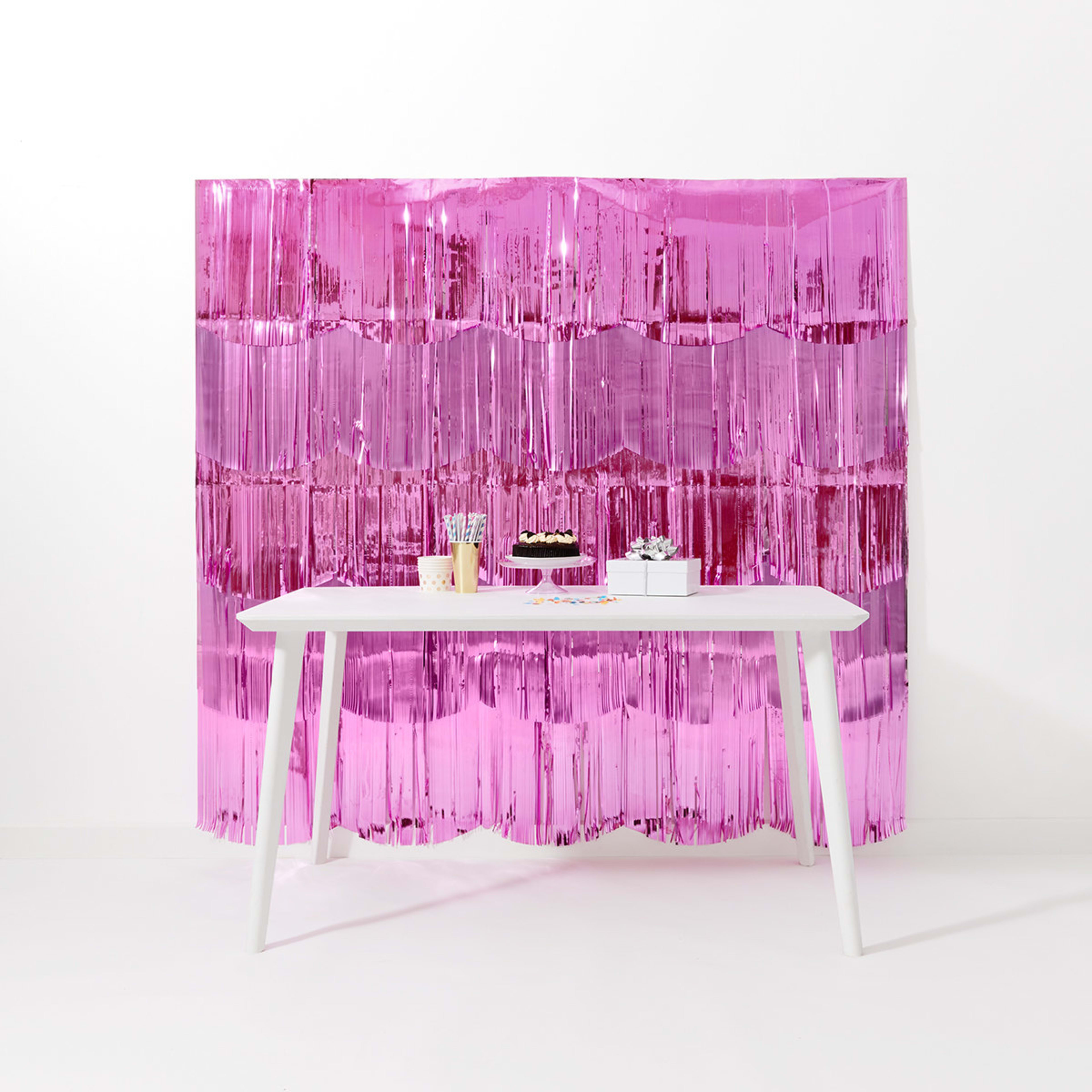 1 Pink Fringe Backdrop